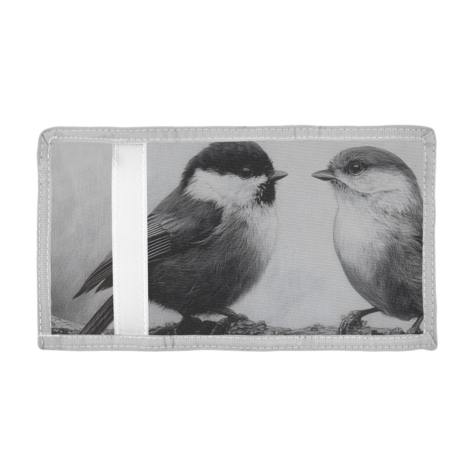 FOLIOSA Bird Sketch Kids Wallet for Boys Girls Youth, Compact Fabric 4.9×2.9 in