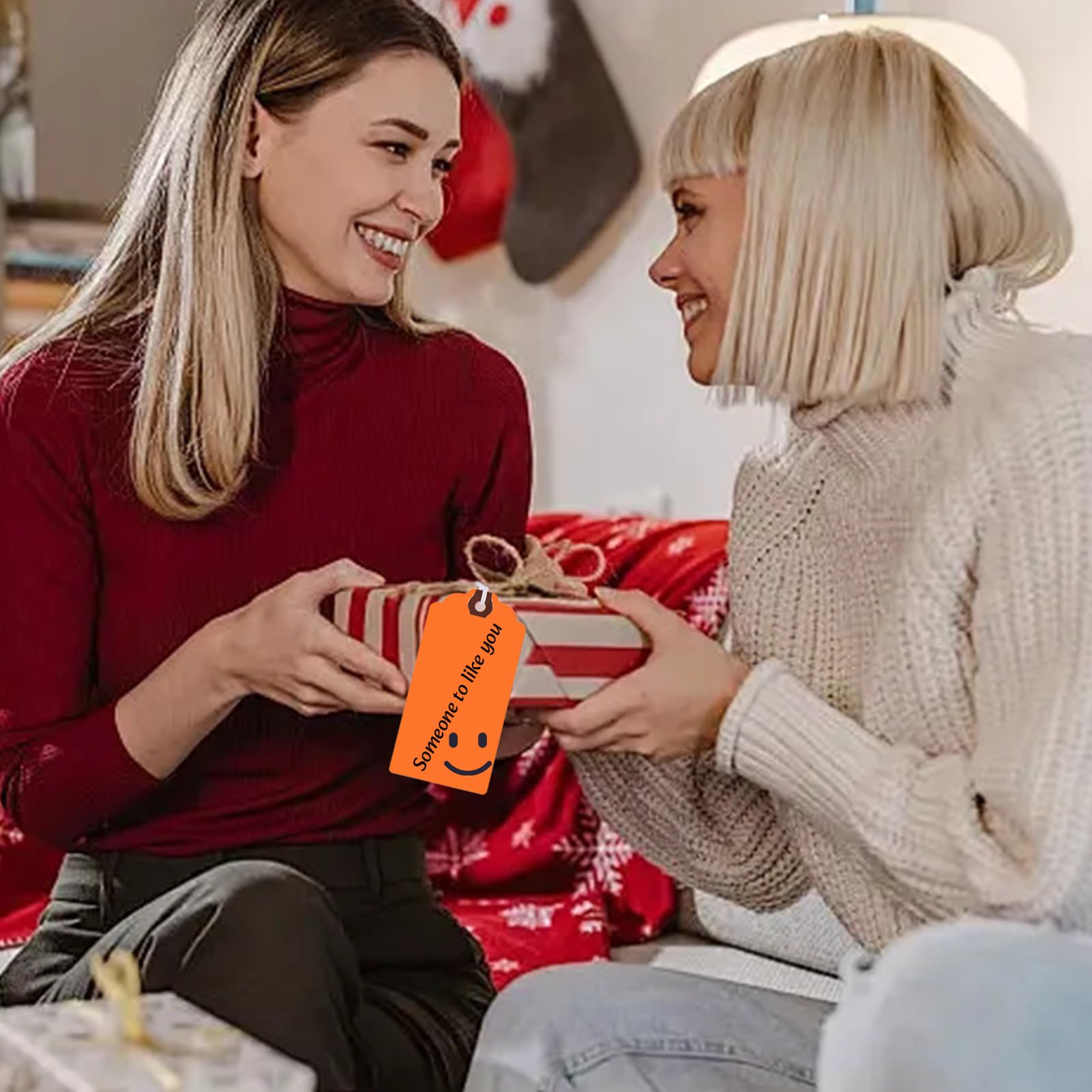 300 Stück farbige Hängeetiketten mit Schnur befestigt, große Versandanhänger aus Papier mit elastischem Seil, beschreibbare Geschenkanhänger, blanko für alle Anlässe