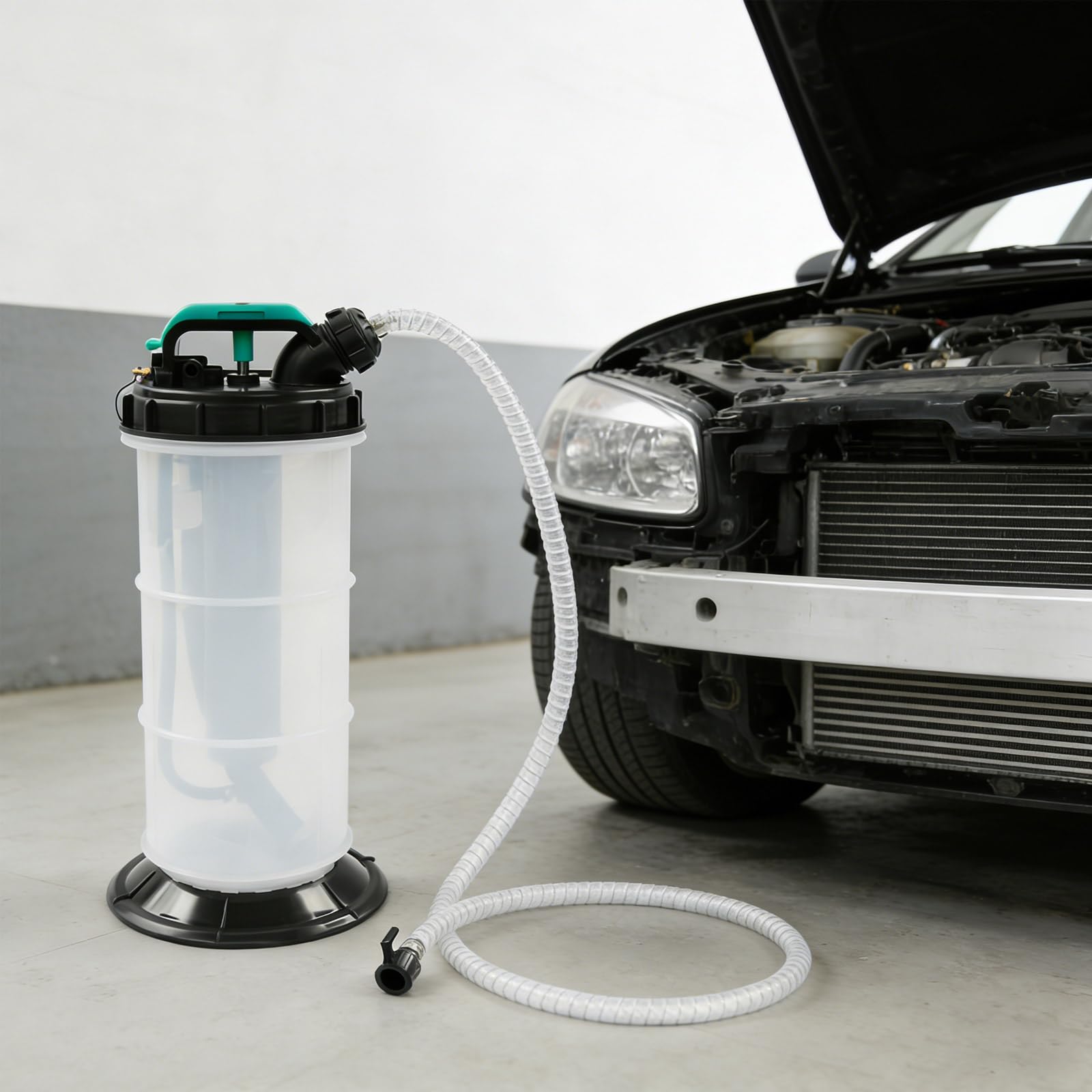 5,3L Manual Neumática, Extractor de Líquidos, Cambiador de Aceite, Bomba de Cambio de Aceite Bomba de Extracción de Líquidos con 4 Mangueras, 22,5 x 52 cm, para Aceite de Motor de Transmisión de