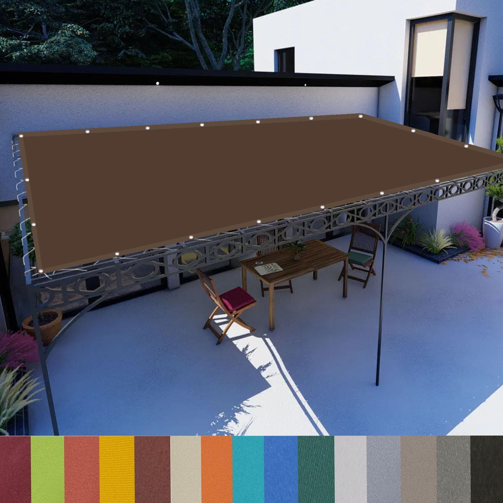 Voile d'ombrage anti-UV 3x6.5m pour stopper la chaleur sur la terrasse