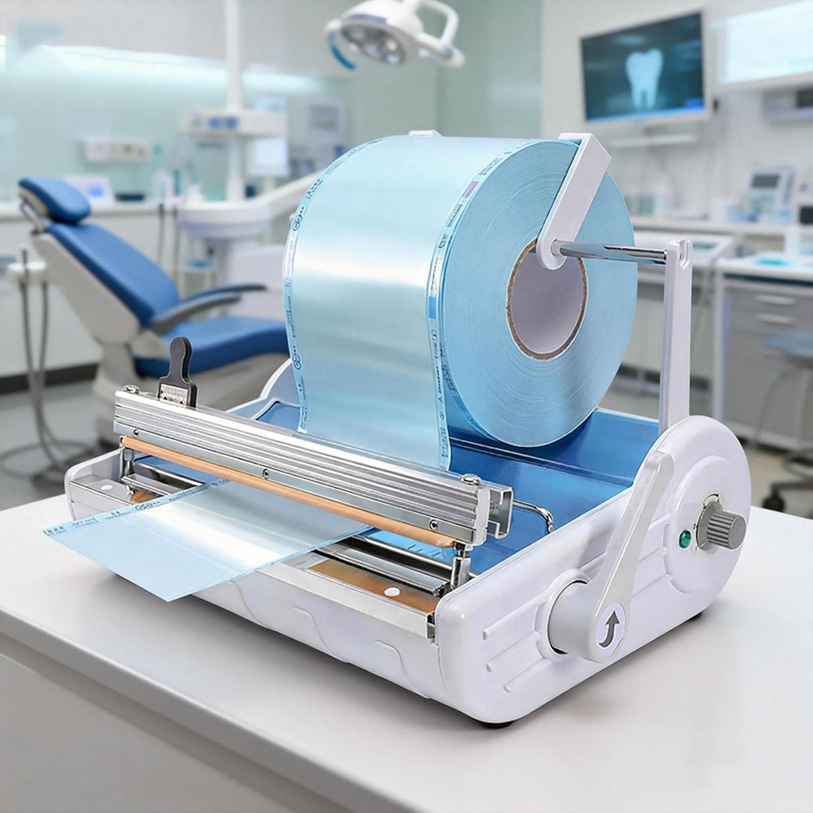 JozyJul Automatic Sealing Machine,Stainless Steel Dental Sealing Machine For Sterilization Package with Bag Cutter,Manual Heat Sealer Machine