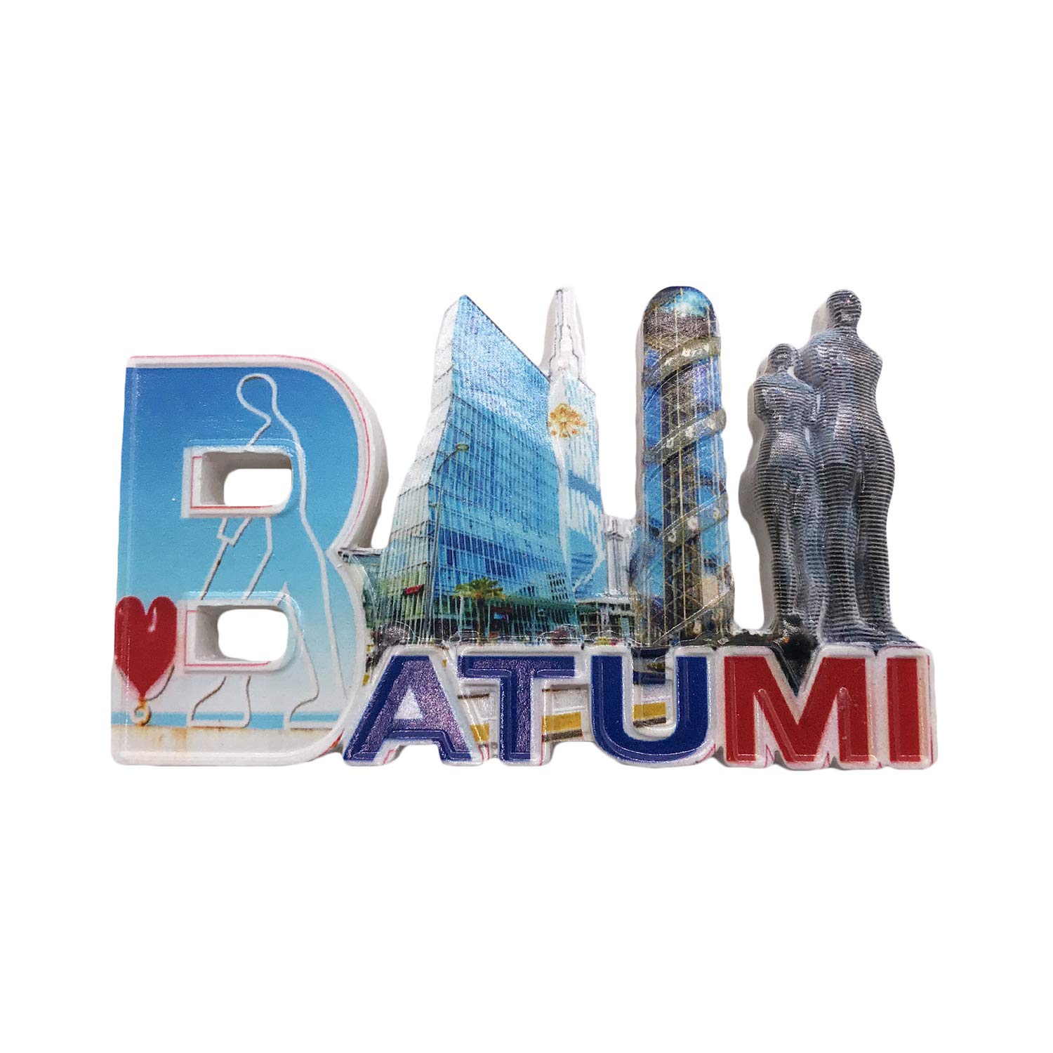 MUYU Magnet Batumi Georgia, Magnete per Frigorifero 3D, Souvenir turistico, Idea Regalo, ollection per casa e Cucina, Adesivo Magnetico Georgia