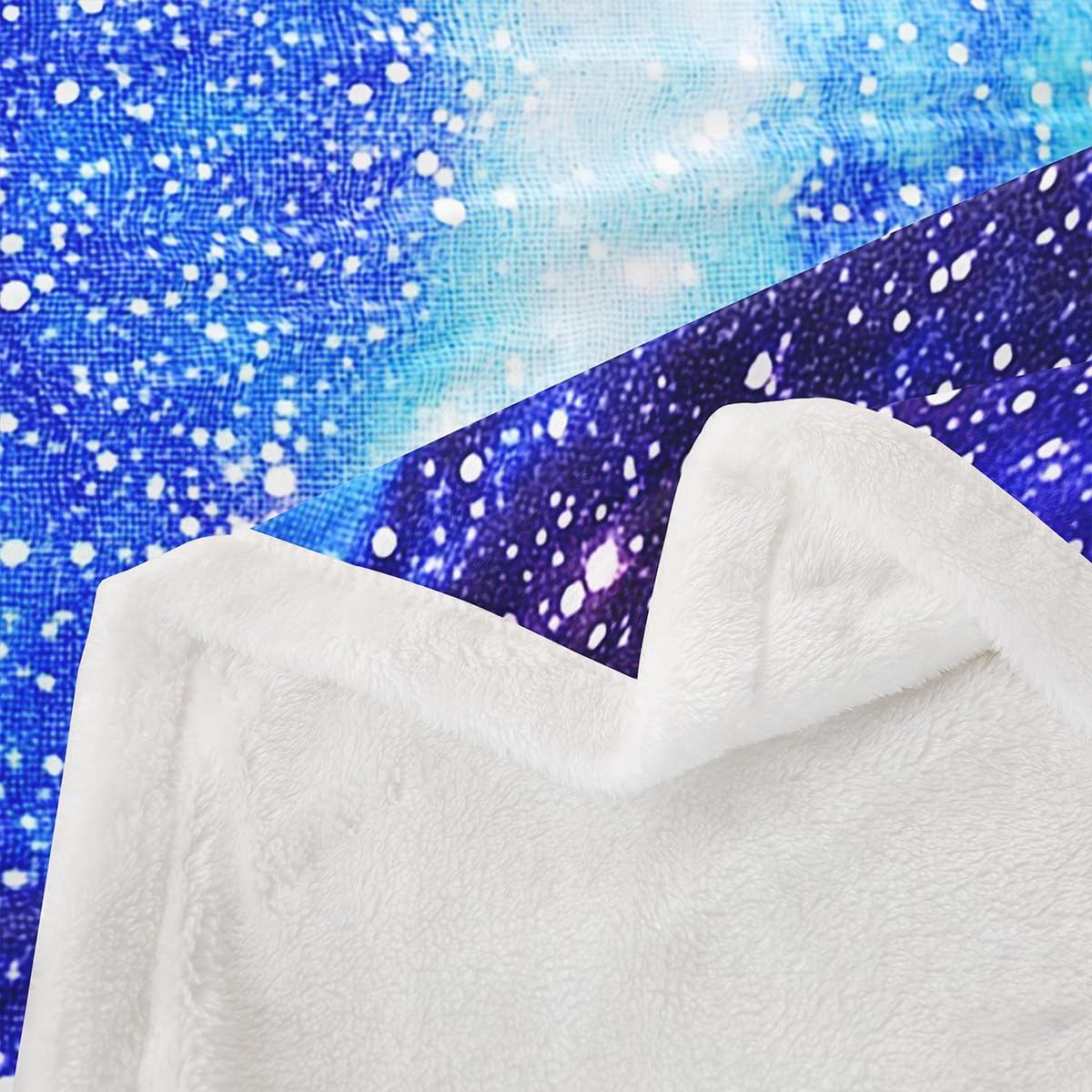 jejeloiu Galaxy Sherpa Blanket Plush Fuzzy Throw 50"x60" Universe Cloud Galaxy Fleece Throw Blanket for Boys Girls Children Outer Space Space Outer Sky Room Decor Soft All Season