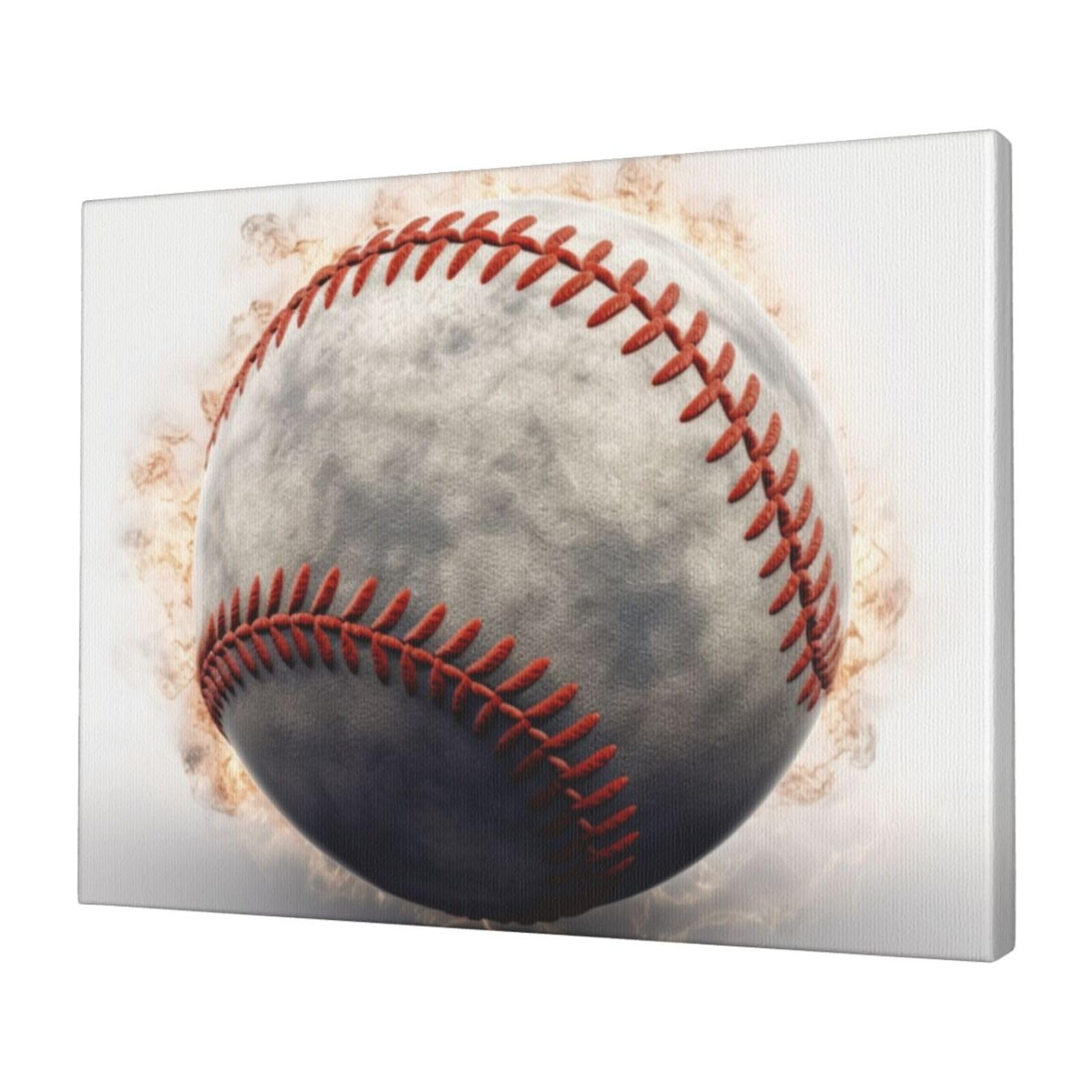 FodPand Canvas Wall Art for Living Room Wall Decor 12"x16" Modern Artwork Painting Pictures Hanging Canvas Prints baseball Aesthetic Wall Art for Bedroom Bathroom Office Wallart Decor