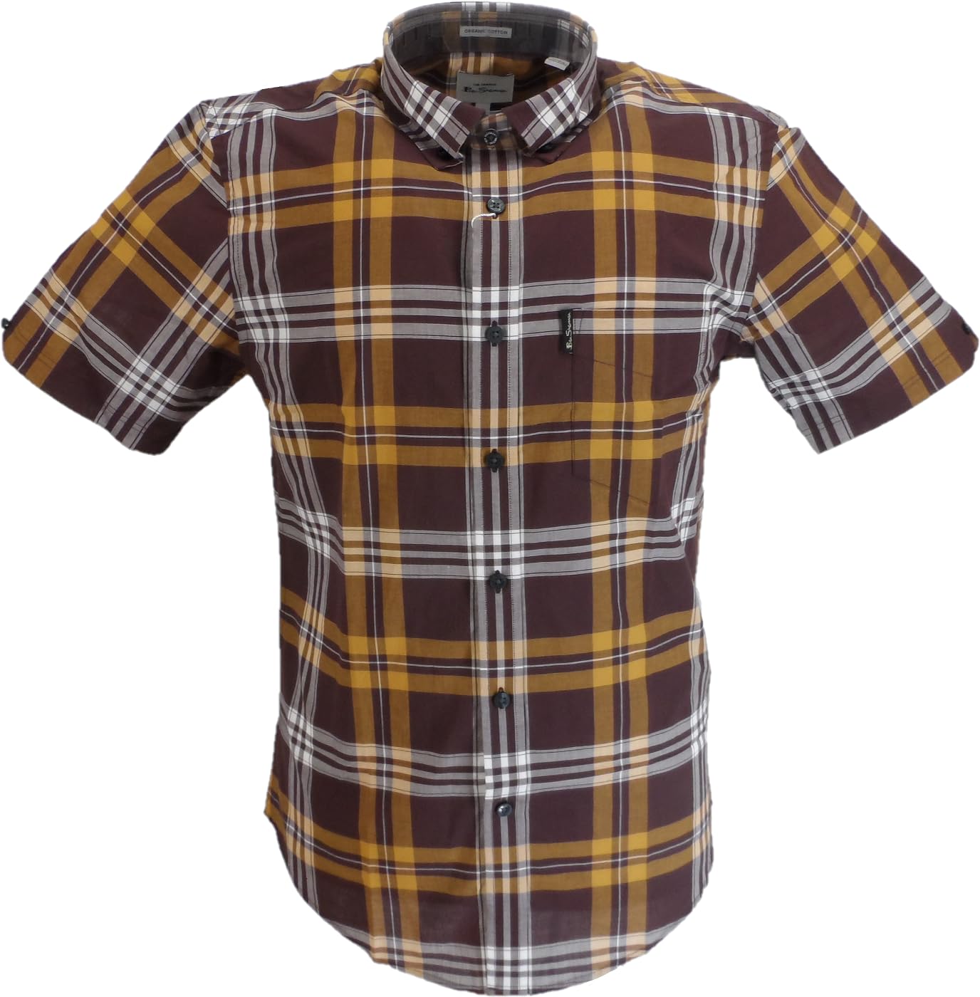 Ben Sherman Men's Wine Checked Shirts (Uk, Alpha, Xl, Regular, Regular, )