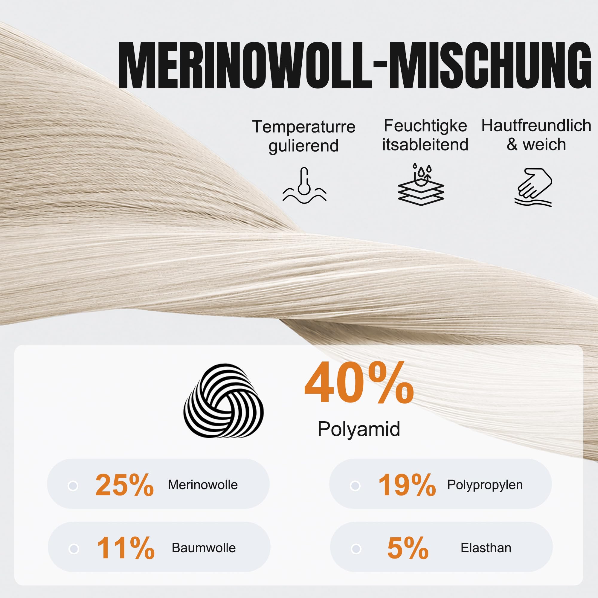 YESWEL Thermounterwäsche Herren Set, Warme Funktionsunterwäsche Wolle