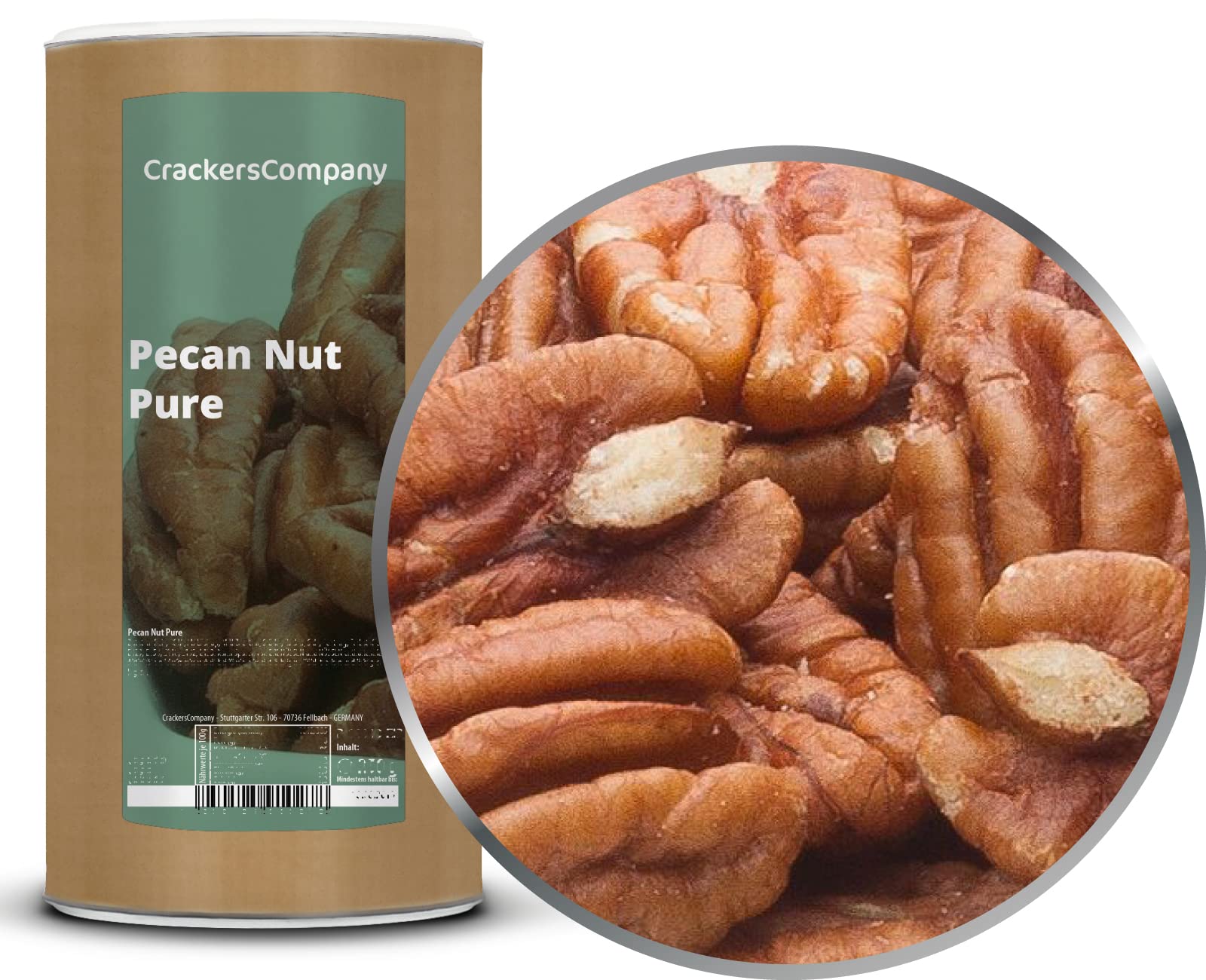 1 x 500g Pekannüsse, Pekannusskerne, Nusshälften geschält, naturbelassen, zuckerfrei und salzfrei vegetarisch vegan glutenfrei laktosefrei 100 % Premium