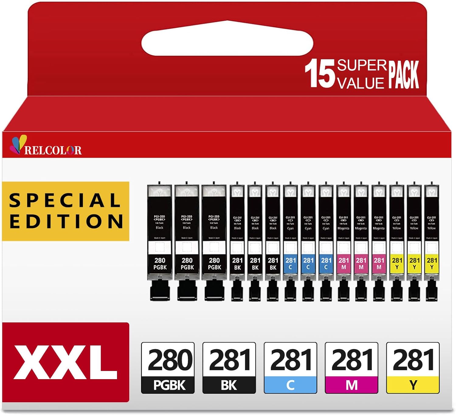 15 Pack 280 281 XXL Ink Cartridges Replacement for Canon PGI 280XXL/281XXL Cartridges 280XL 281XL TR8620a TR8620 TR8520 TR8600 TR7520 TS702a TS9520 TS9521C TS6120 TS6220 TS9120 TS6320 TS8220 15 Pack 280 281 XXL Ink Cartridges Replacement for Canon PGI 280XXL/281XXL Cartridges 280XL 281XL TR8620a TR8620 TR8520 TR8600 TR7520 TS702a TS9520 TS9521C TS6120 TS6220 TS9120 TS6320 TS8220