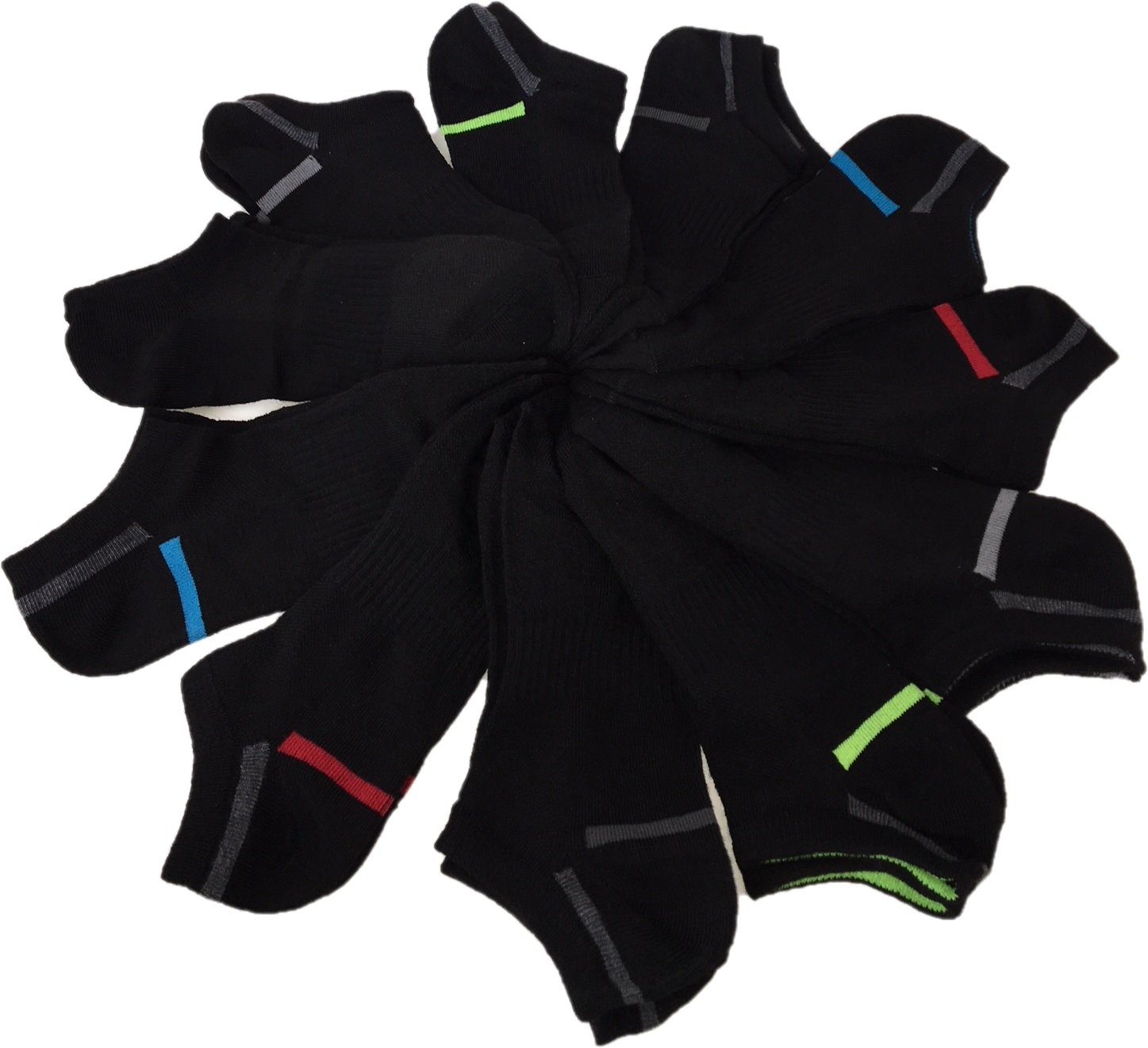 Wiesner Products Sport Essentials 11 Pairs Boy's Socks - Black (Shoe Size: 4-10)