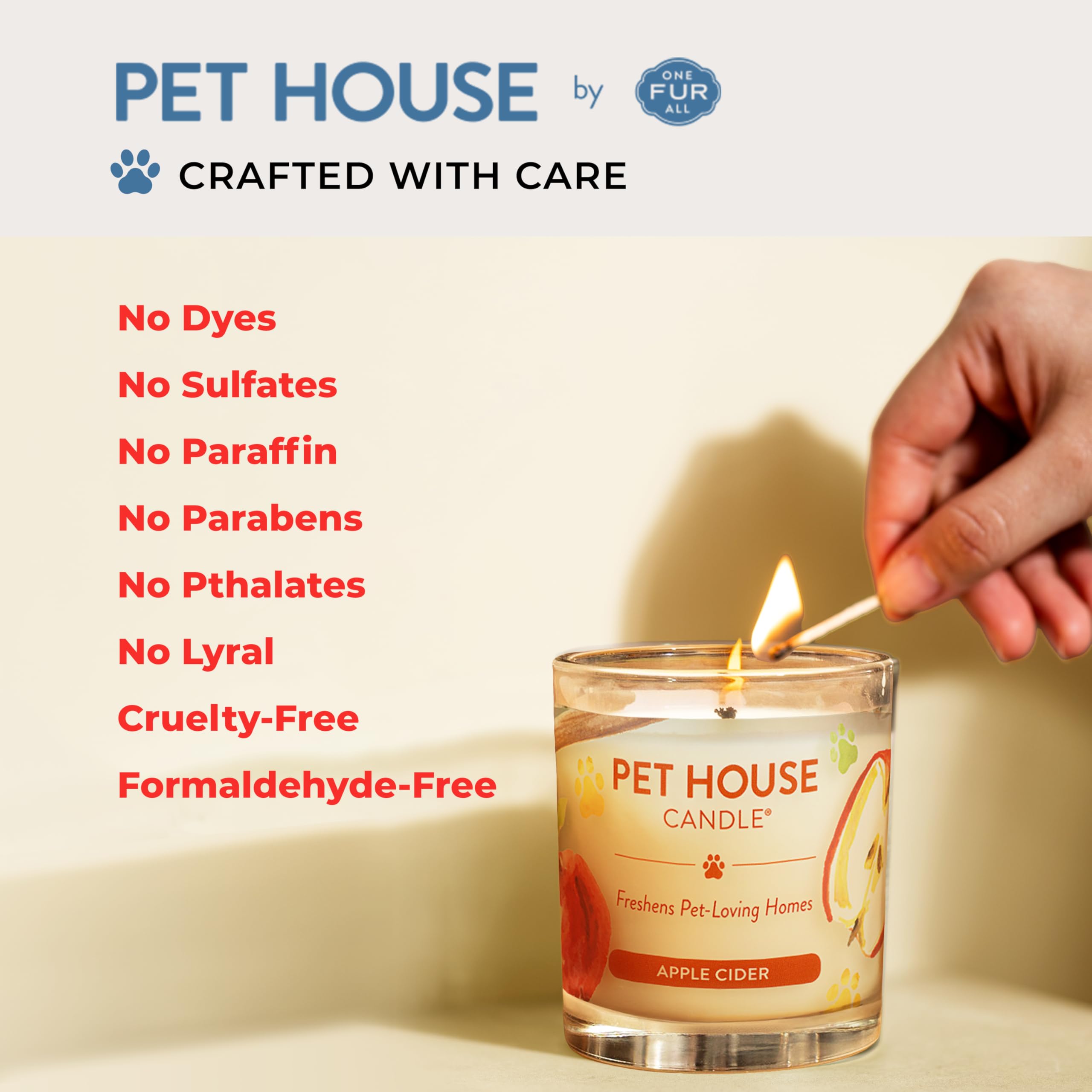 one world Pet House Kerze – Klicken Sie zu sehen, alle 12 Düfte – Natürliche Soja Wachs – langlebig 70 Stunden – Paraffin – 100% ungiftig, PET Geruch Beseitigung Kerze – Tierfreunde Geschenk