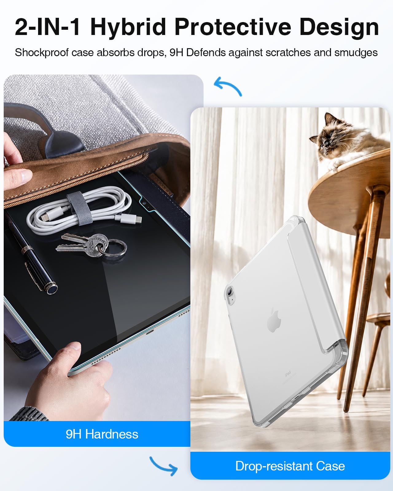 FINTIE Custodia Per IPad 11ª Gen (2025) E 10ª Gen (2022) Con Vetro Temperato Incluso, Cover Sottile E Semitrasparente Con Porta Penna