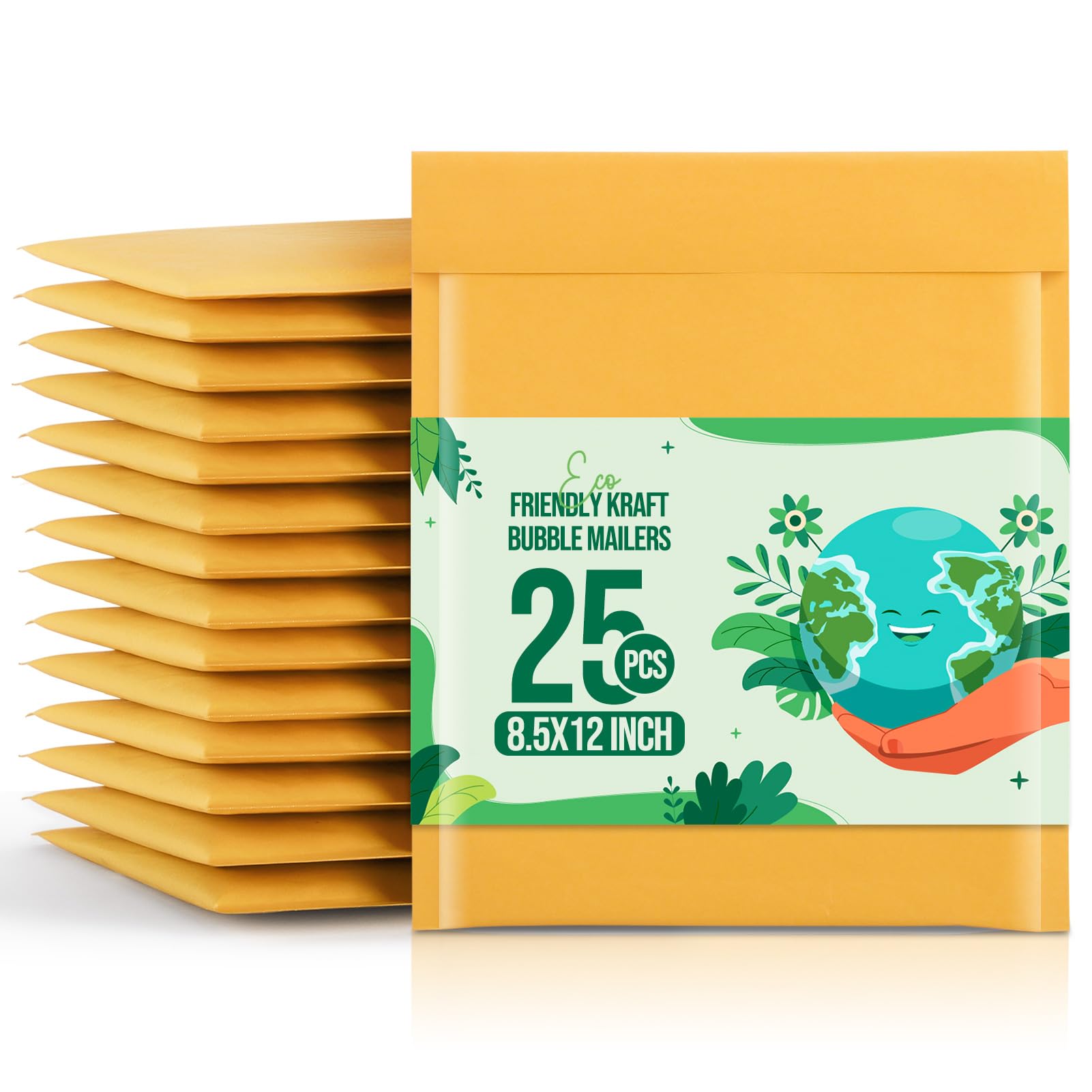 Switory 25 pezzi 21,6cmx32cm Kraft Bubble Mailer Buste imbottite autosigillanti per imballaggio oro