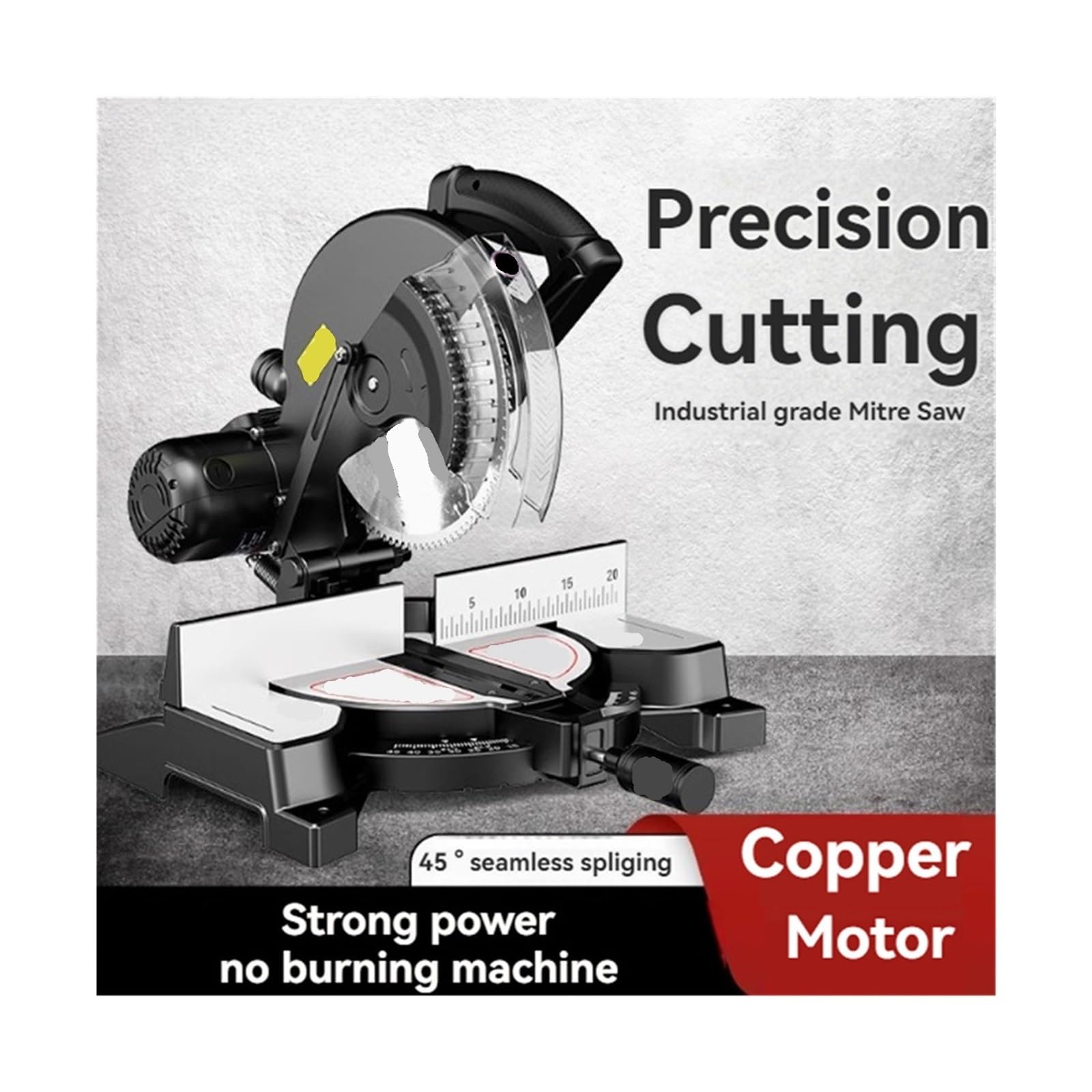 Sierra de mesa portátil Sierra Circular Multifuncional De 2200 W, Eléctrica, For Aluminio, 10 Pulgadas, Con Corte Ingleteado 45 Grados, para muebles de bricolaje, carpintería(Wooden Saw Blades)