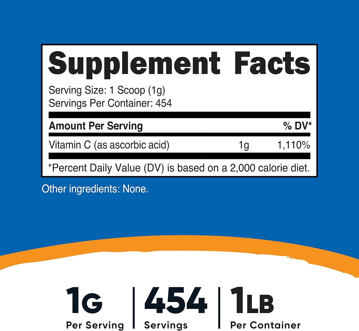 Nutricost Pure Ascorbic Acid Powder (Vitamin C) 1LB