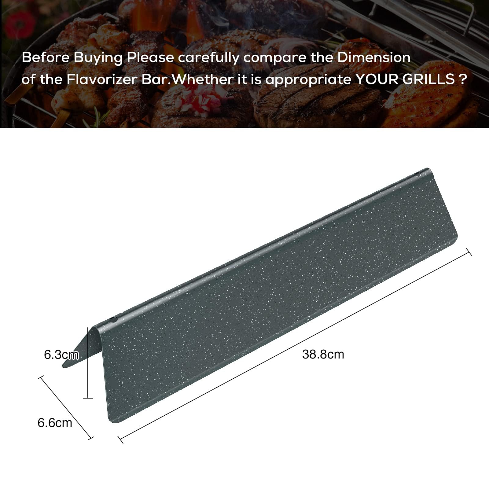 7636 Flavorizer Bar,für Spirit Weber Ersatzteile,für Weber Ersatzteile Spirit 300 Serie,38.8 cm Porzellan-emailliert Ersatzteile Spirit E310 S310 E320 E330 zubehör mit vorne montierten Bedienfeldern.