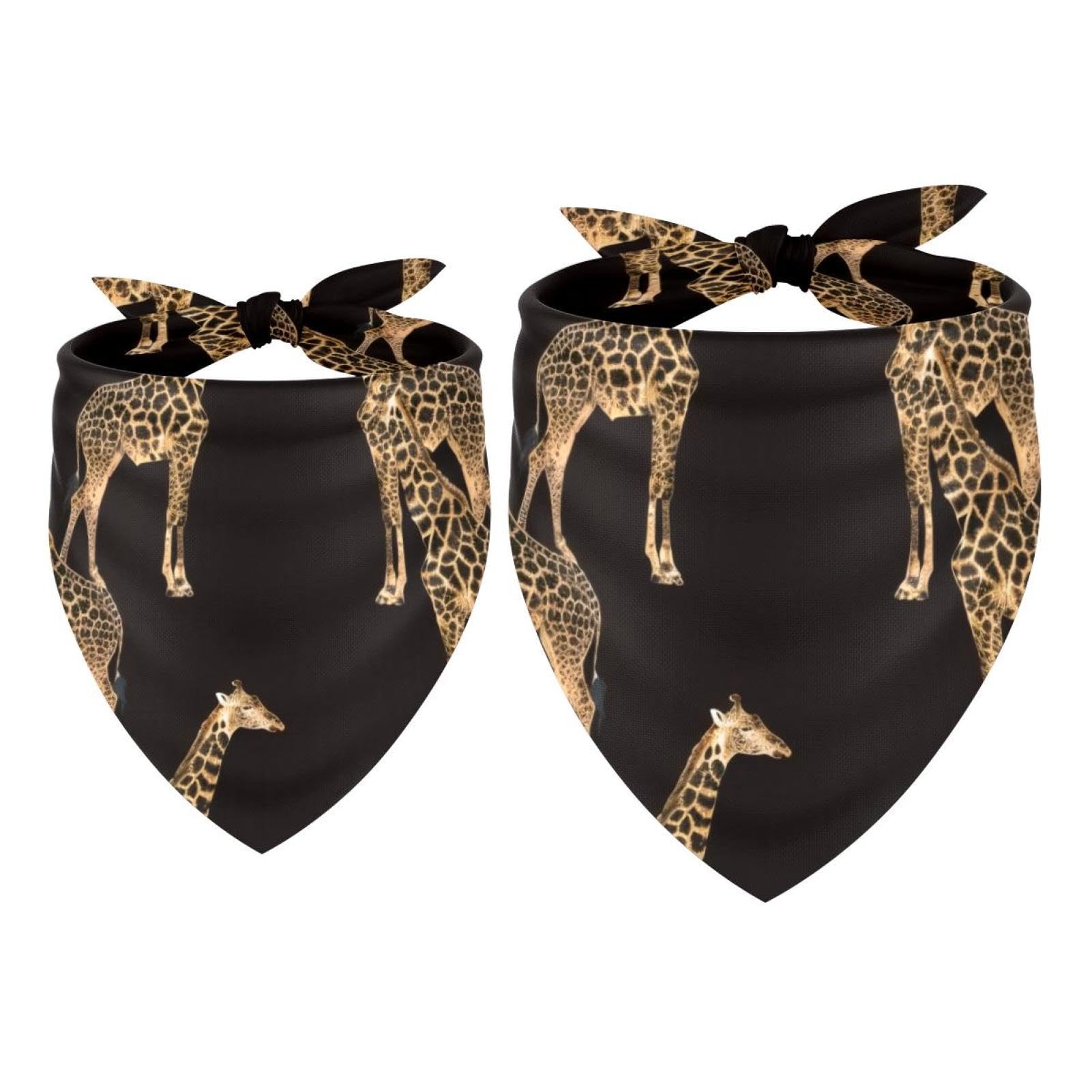 2pcs Pack Dog Bandanas Giraffes Triangle Scarf for Small Medium Large Dogs and Cats Pet Kerchief Triangle Scarfs Bibs