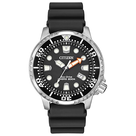 Citizen Relógio masculino Eco-Drive Promaster Diver, quartzo, aço inoxidável com pulseira de poliuretano