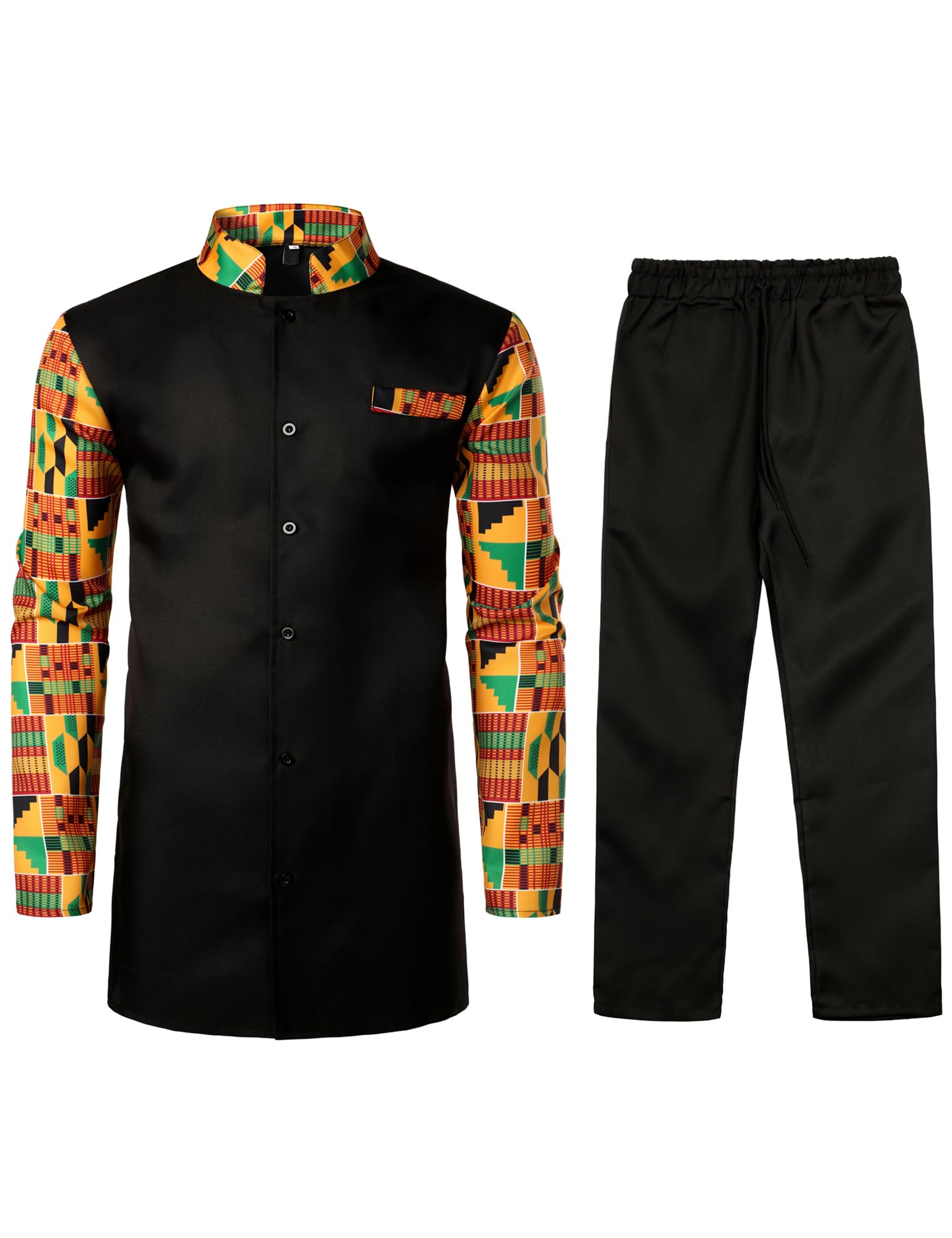 ZEROYAA Men's Kente Print Suit