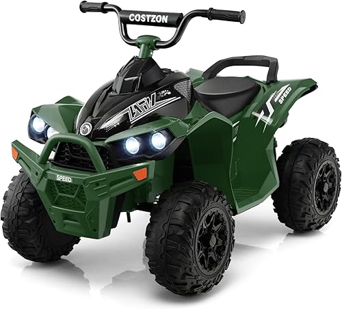 Costzon ATV para niños vehículo eléctrico alimentado por batería de 12 V con velocidad altabaja neumáticos pisados faros bocina música hacia Costzon ATV para niños vehículo eléctrico alimentado por batería de 12 V con velocidad altabaja neumáticos pisados faros bocina música hacia