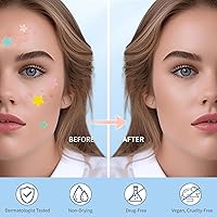 Vista 5 de Parches para espinillas de la cara, apósitos hidrocoloides para acné, lindas cubiertas de espinillas en forma de estrella, pegatinas coloridas