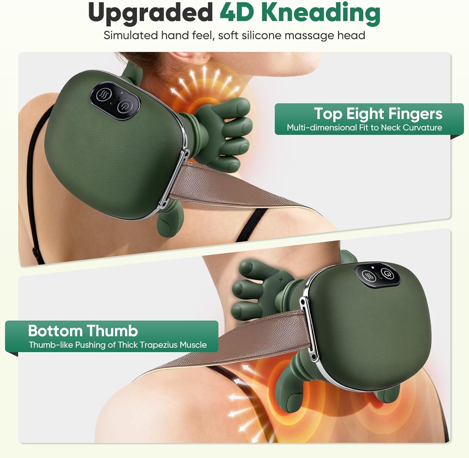 IPHR 2025 Bionic Shoulder & Neck Massager with Heat - 4D Kneading Finger Massage, Wireless, Ergonomic Design for Muscle Pain Relief, Ideal for Home, Office & Travel 2