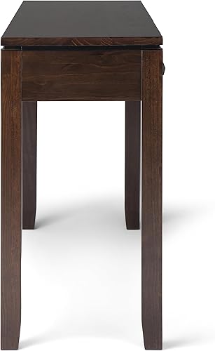 Miniatura 10 de SIMPLIHOME Cosmopolitan - Mesa consola de madera maciza de 60 pulgadas de ancho en color marrón caoba, mesa de almacenamiento contemporánea para