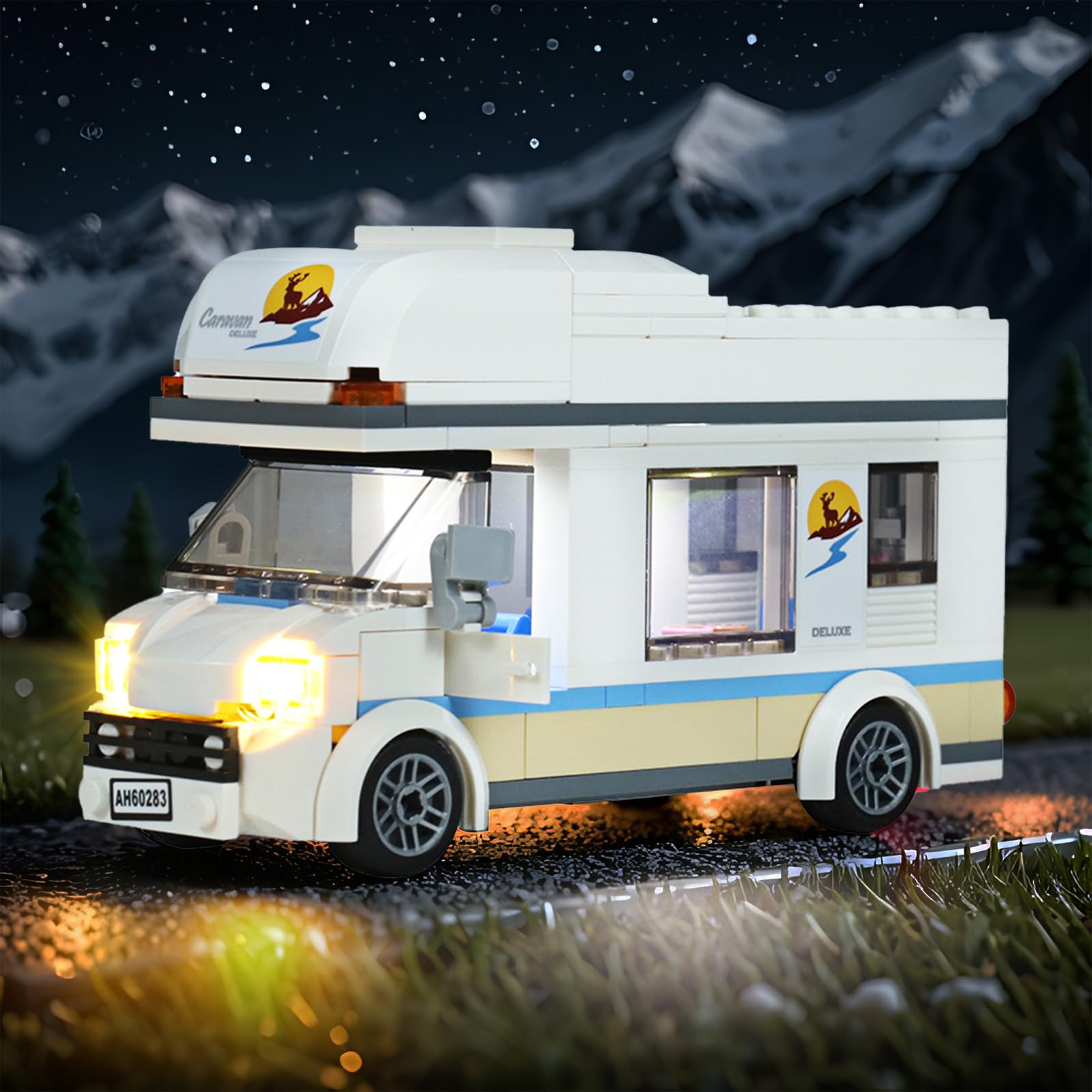 LocoLee Led Licht Set Kompatibel mit LEGO 60283 Ferien Wohnmobil Spielzeug, Campingbus Dekorations Led Beleuchtungs Set Light Kit Compatible with LEGO 60283 - Nur Lichter Set, Kein Modell - 2