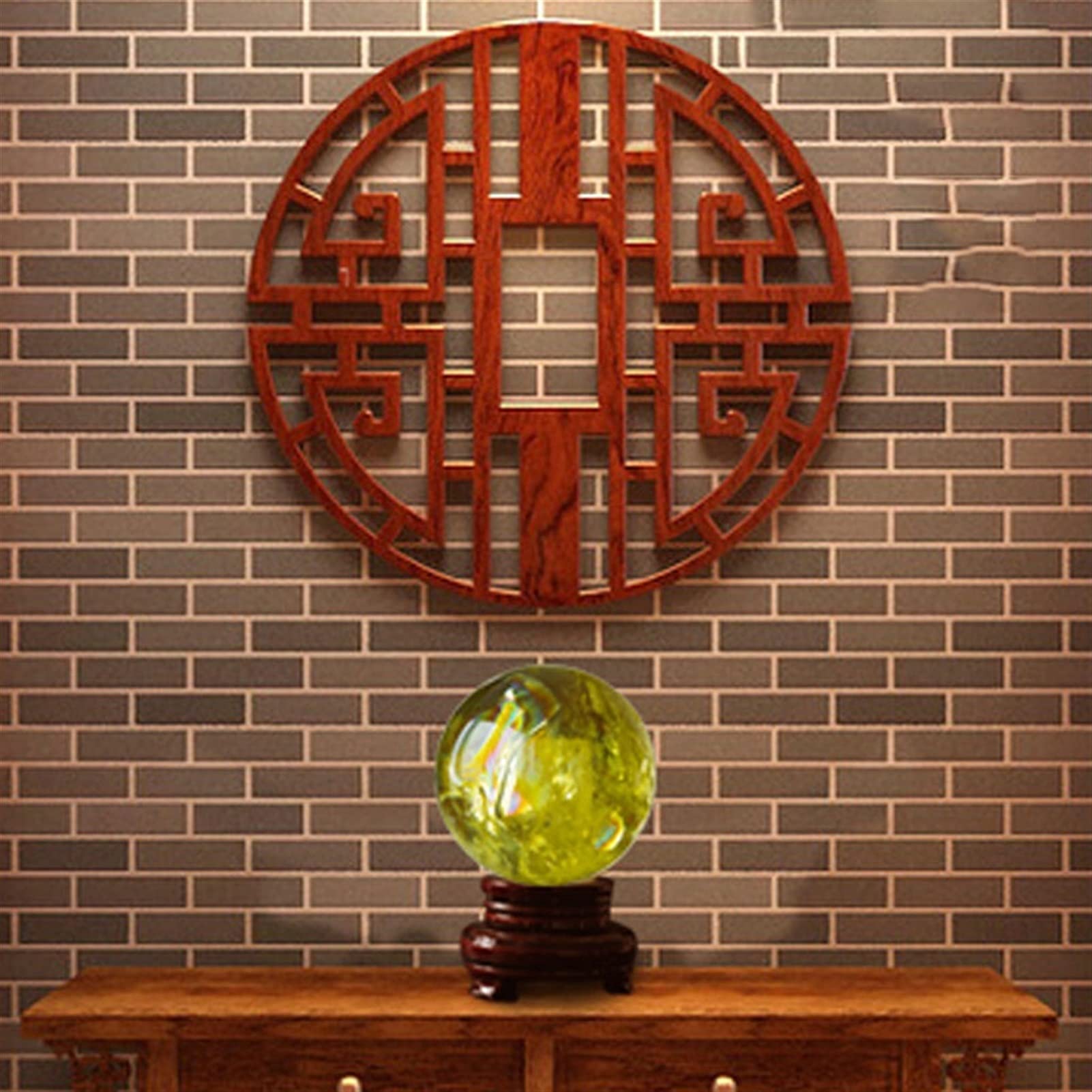 bola de cristal (en la magia occidental) Bola de cristal amarillo feng shui divination bola de cristal afortunado afortunado afortunado oficina decoración de la oficina bola de cristal(A8cm/3.14in)