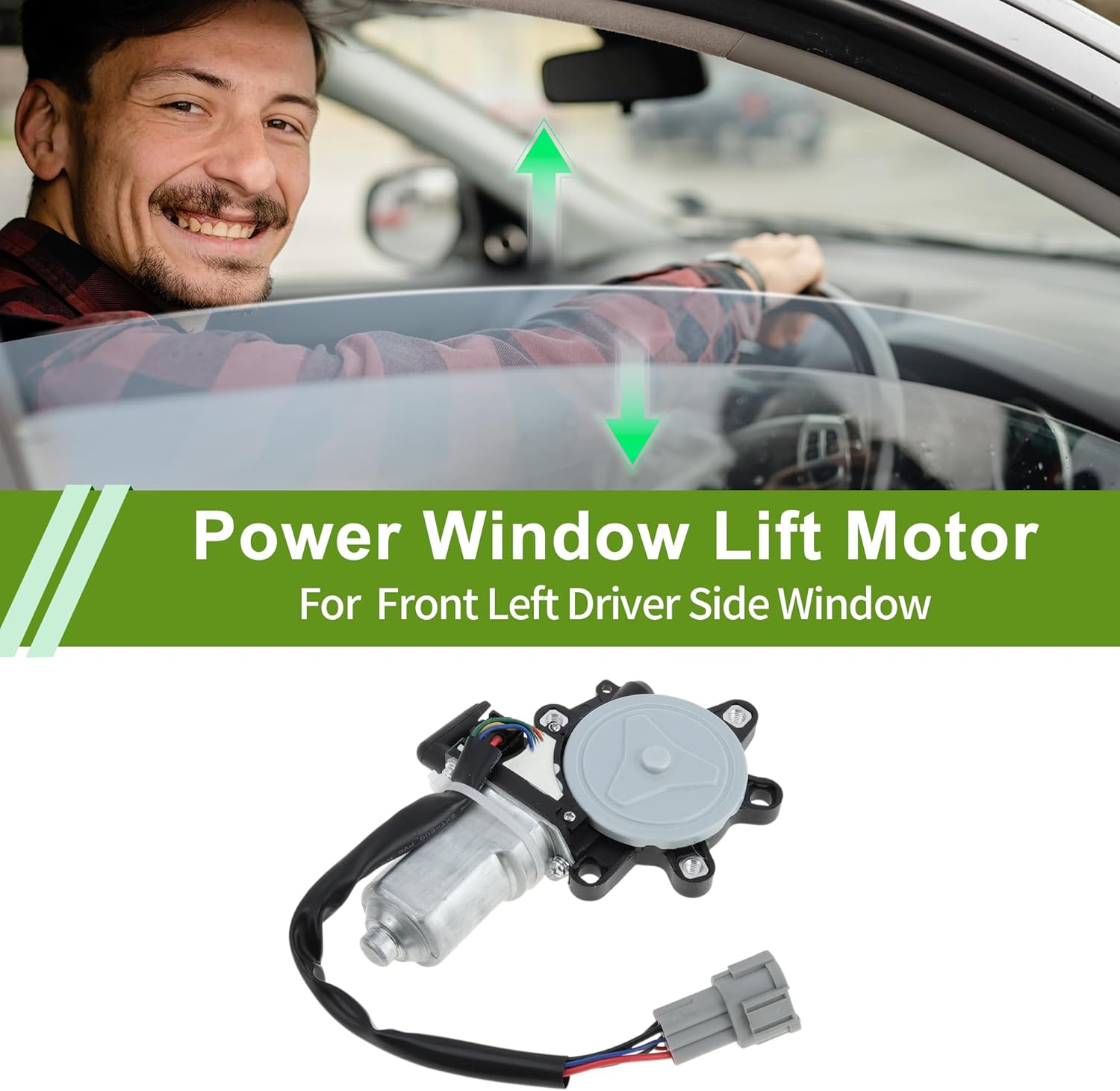 Front Left Driver Side Power Window Regulator Lift Motor for Nissan Maxima Pathfinder No.742507/807312Y000 6 Pin Car Window Glass Lift Motor
