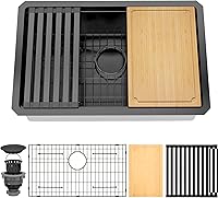 Vista 54 de Fregadero de barra negro, fregadero de cocina negro de montaje inferior de 15 pulgadas, fregaderos de cocina de 15 x 15 x 10 pulgadas, fregadero