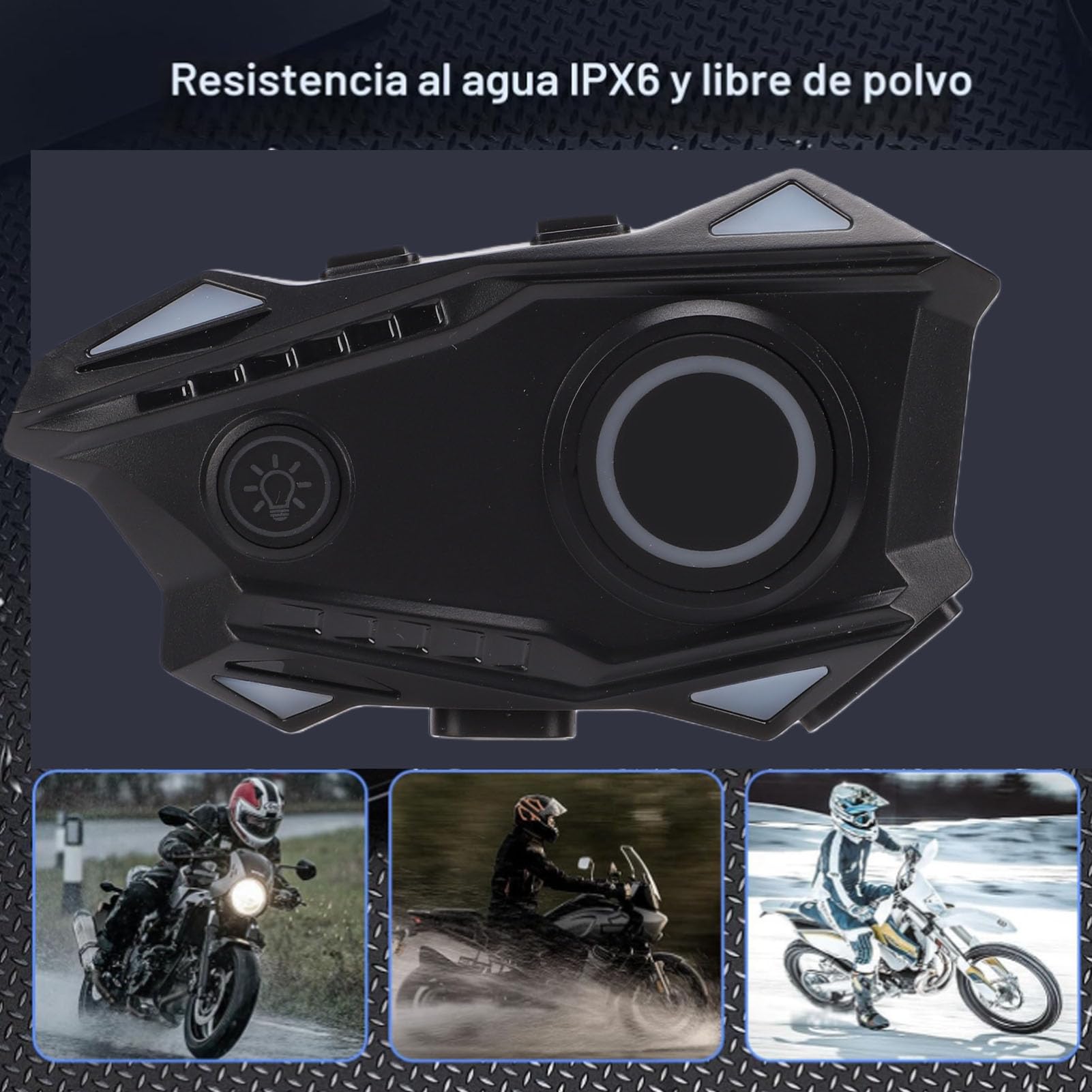 Yctze Auricolare Bluetooth per Casco da Moto con Cancellazione Intelligente del Rumore, Batteria da 1000 MAh Dal Design Ultra Sottile e Impermeabile per Moto da Motoslitta