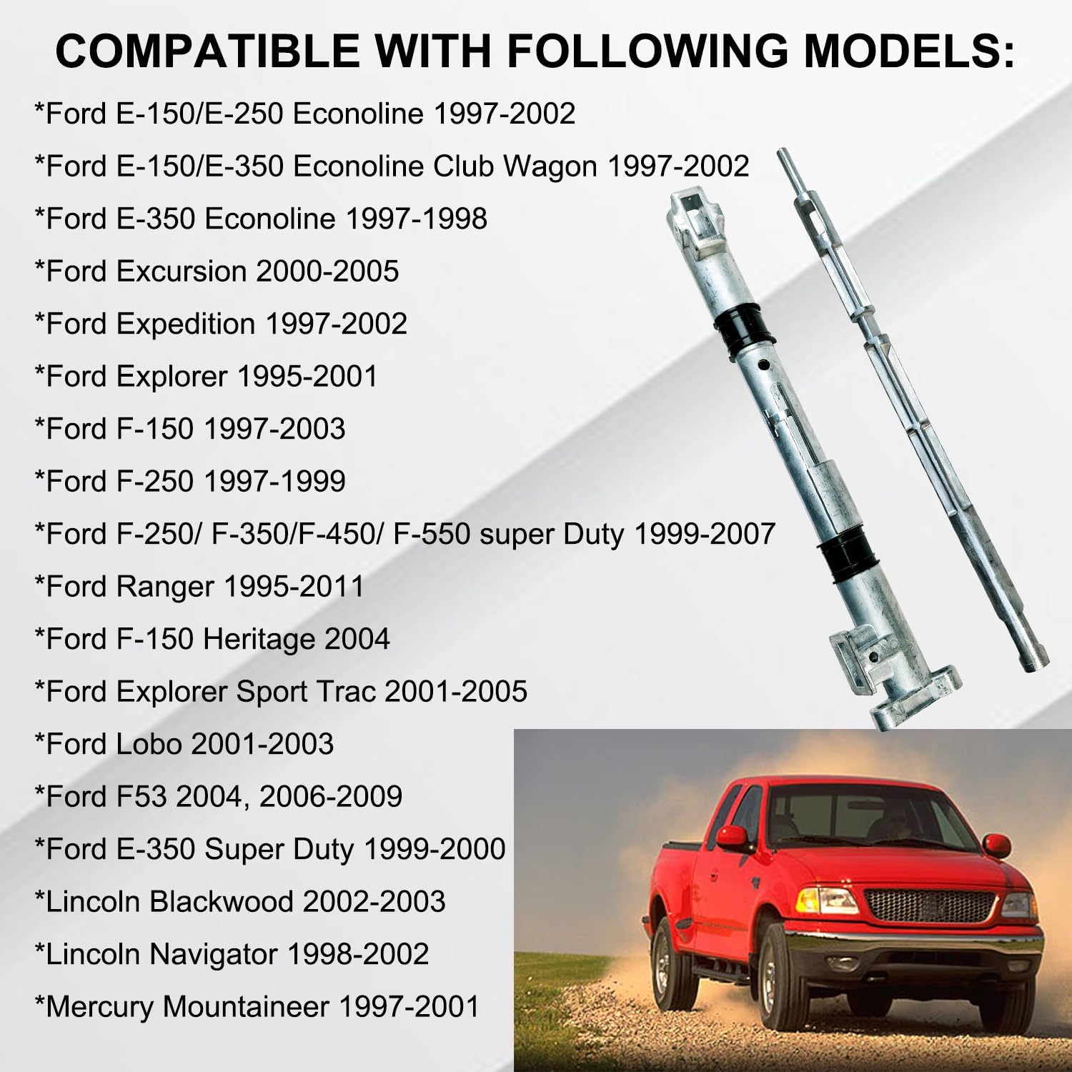 Automatic Transmission Shift Tube Kit - Direct Replacement Compatible with Ford F-Series (F150-F550)/Lincoln Navigator/Mercury Mountaineer 1995-2011 - (OEM # F57A7215AA F0DZ7R264A)