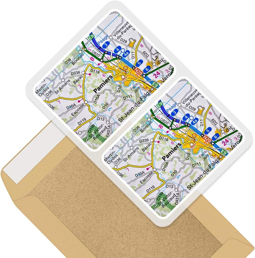 Rectangle Stickers (Set of 2) 10cm - Pamiers City France French Travel Map Decals for Laptops,Tablets,Luggage,Scrap Booking,Fridges, 45984