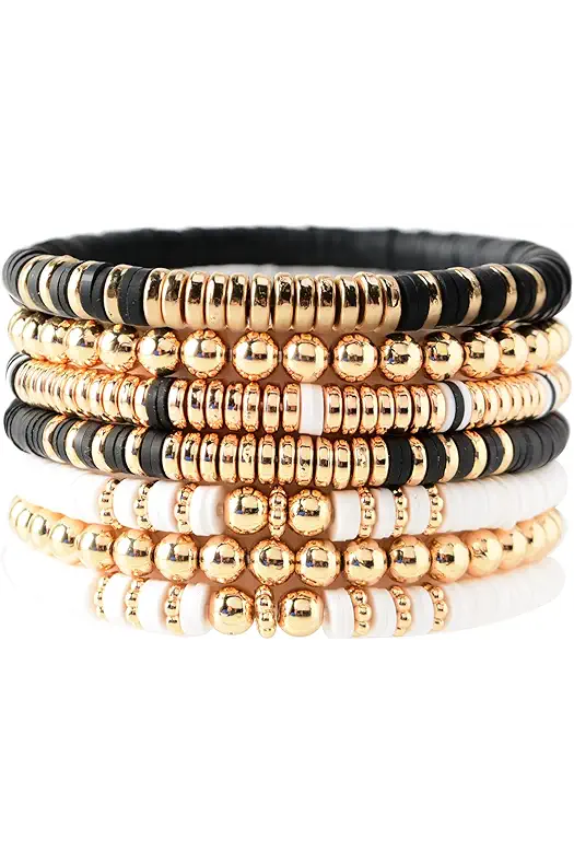 GOOJIDS Surfer Heishi Clay Bead Bracelets for Women...