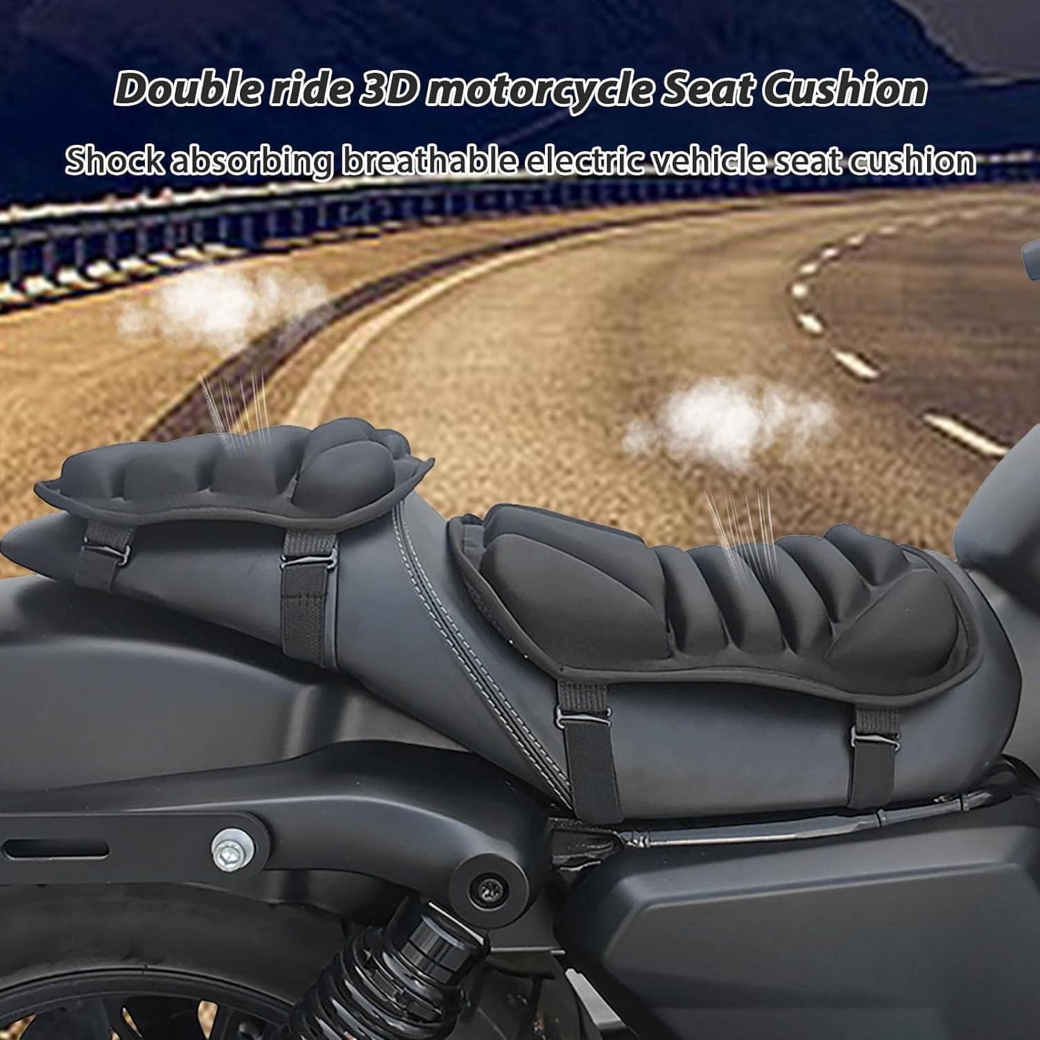 2Pcs Cojín de Asiento de Motocicleta para BMW R 1200 GS LC R1200GS R 1200GS ADV R1200GS Rallye, Antideslizante Alivio de Presión y Mayor Confort para Viajes Largos,A/Style 1