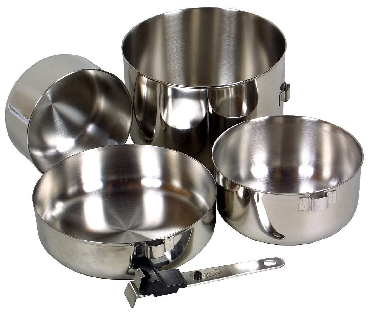 Relags Topfset Biwak Edelstahl', 3, Silber, One Size, 557900
