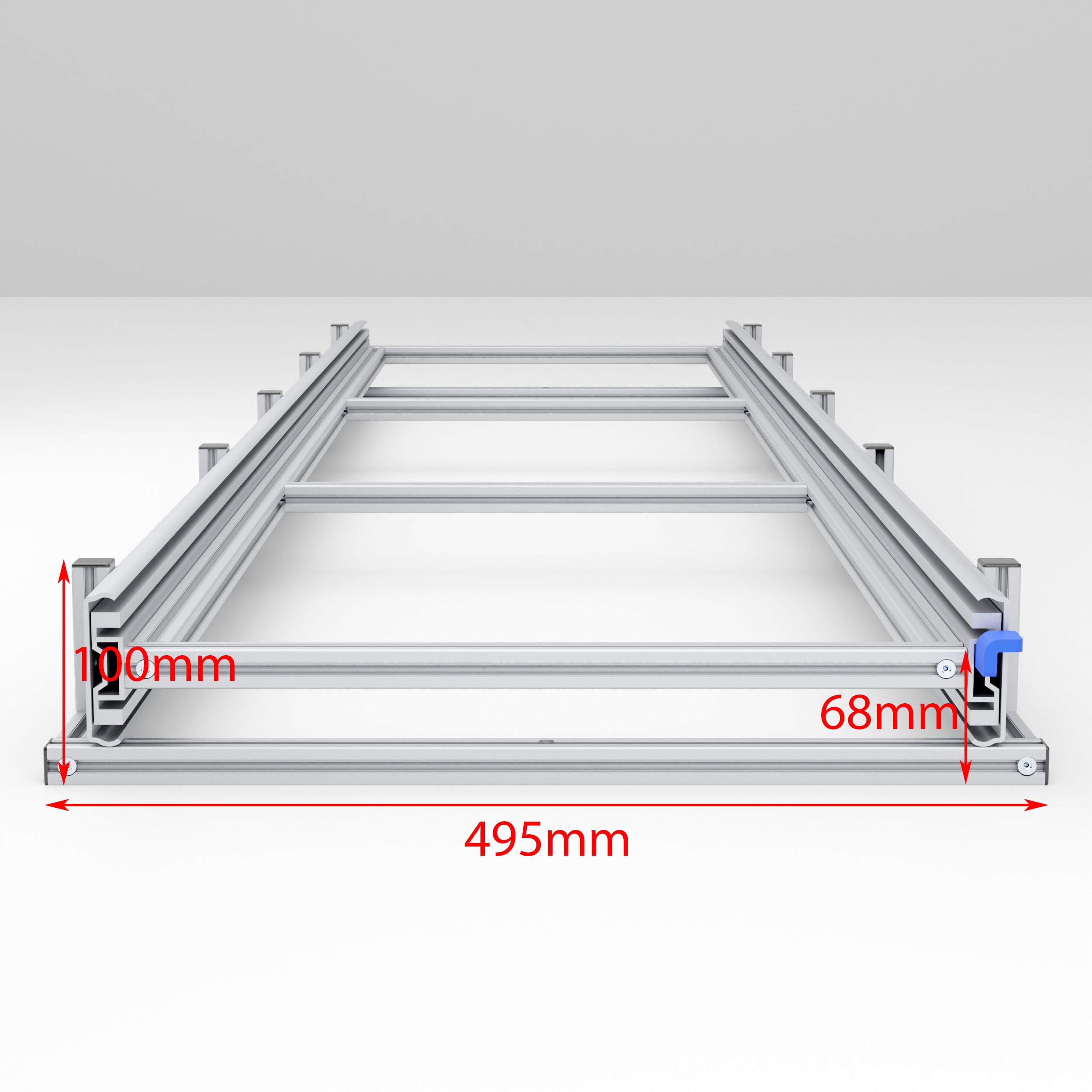 XXL Heckauszug für Kastenwagen - 180cm Schwerlastauszug - Einhandbedienung - Vollauszug Camper Heckgarage (180x40cm)