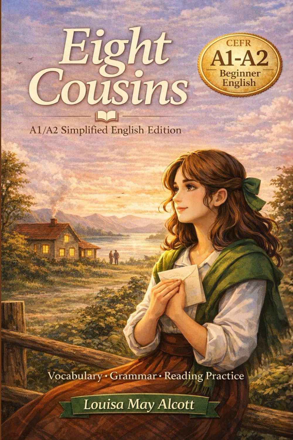 Eight Cousins: A1/A2 Simplified English Edition with Vocabulary, Grammar, and Reading Practice