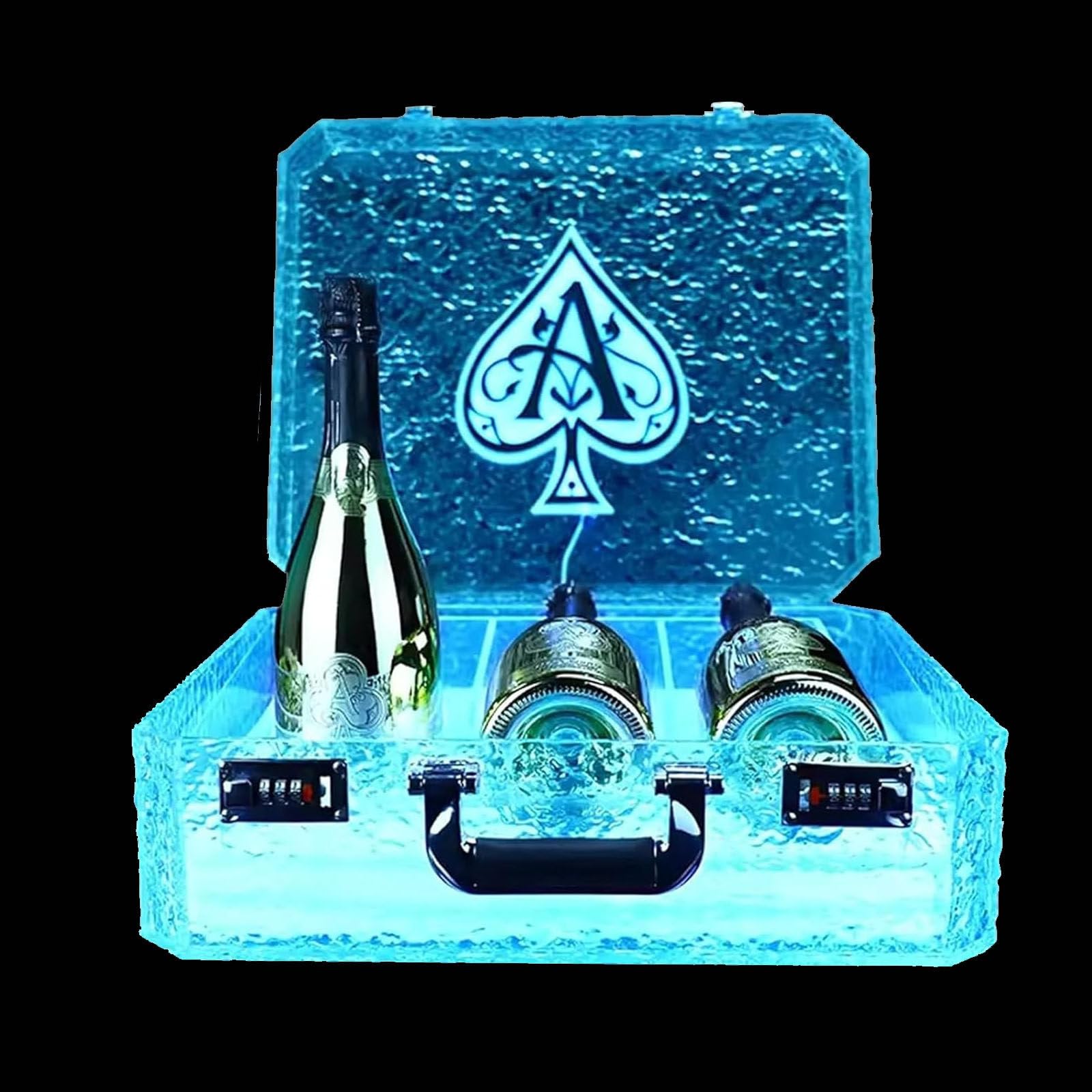 Estante De ExhibicióN De Botellas De Licor, Estuche Para Transportar Botellas De ChampáN, Presentador De Botellas Para Discotecas, Caja Glorificadora De As De Espadas Con Led Recargable