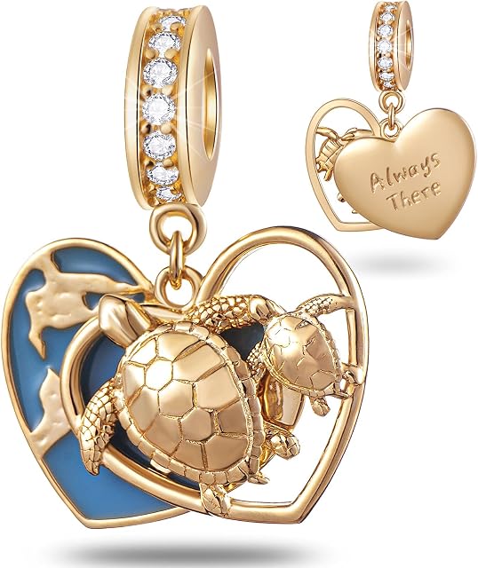 Rose/Yellow Gold Plated Animal Insect Charms, 925 Sterling Silver Frog Prince, Honey Bee, Butterfly, Unicorn on Moon, Parrot, Dog, Turtle, Bunny Beads, fits European Charms Bracelet, Gifts for Mummy/Children/Daughter/Son