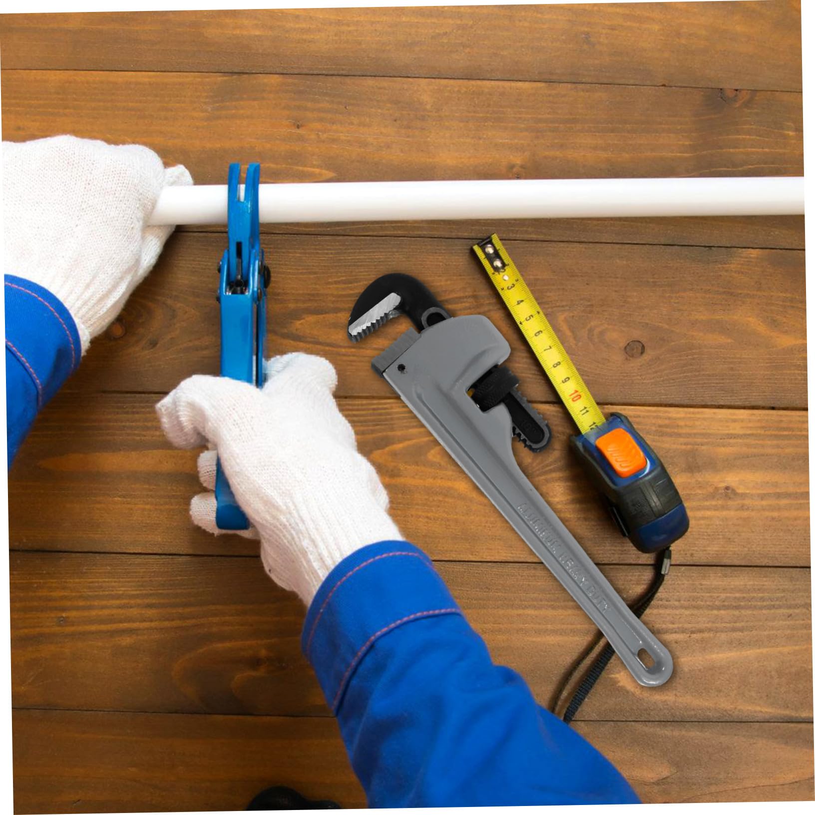 Llave Ajustable para Fontanería Herramienta Pesada de Aluminio y Acero -vanadio Llave de Tubería Antideslizante para Baño y Plomería