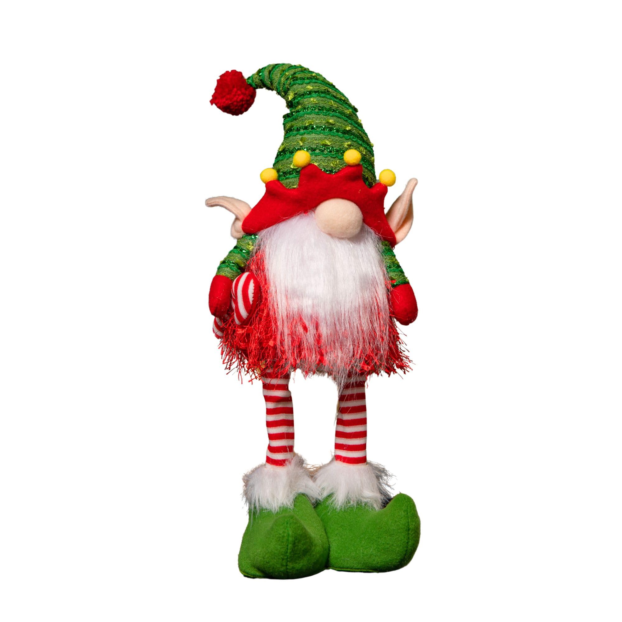 Samuel ALEXANDER 46cm Battery Operated Light up Standing Christmas Elf Gonk with Warm White LEDs