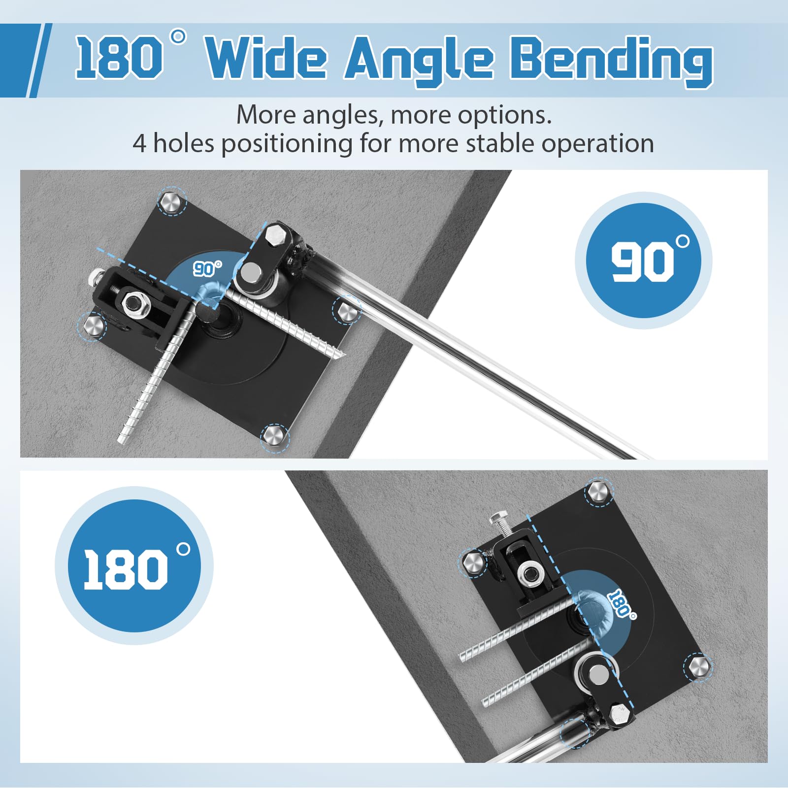 MXBAOHENG Dobladora Manual de Barra de Acero de 1-16 mm Doble Partición Dobladora Hierro Herramientas de Barra de Refuerzo de Mano de Metal para refuerzo de acero redondo, hierro plano y otros metales