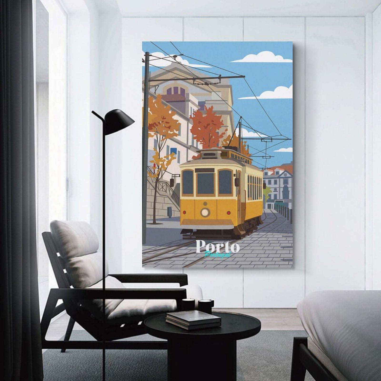 Junmoney Hanging Wall Art Porto Portugal, 20x30inch(50x75cm), for Living Room, Bedroom Or Apartment Walls, Decorative Artwork for Empty Walls