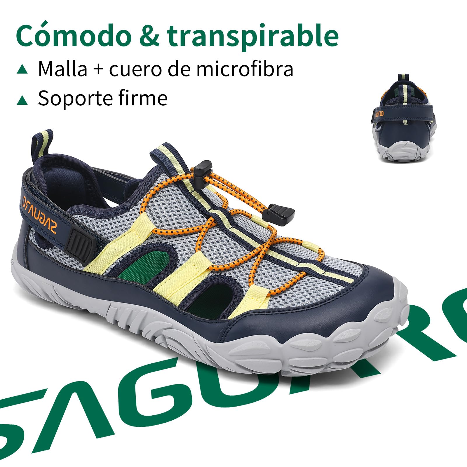 SAGUARO Sandalias Barefoot Verano Puntera Ancha Senderismo Uso Diario Talla 36-48