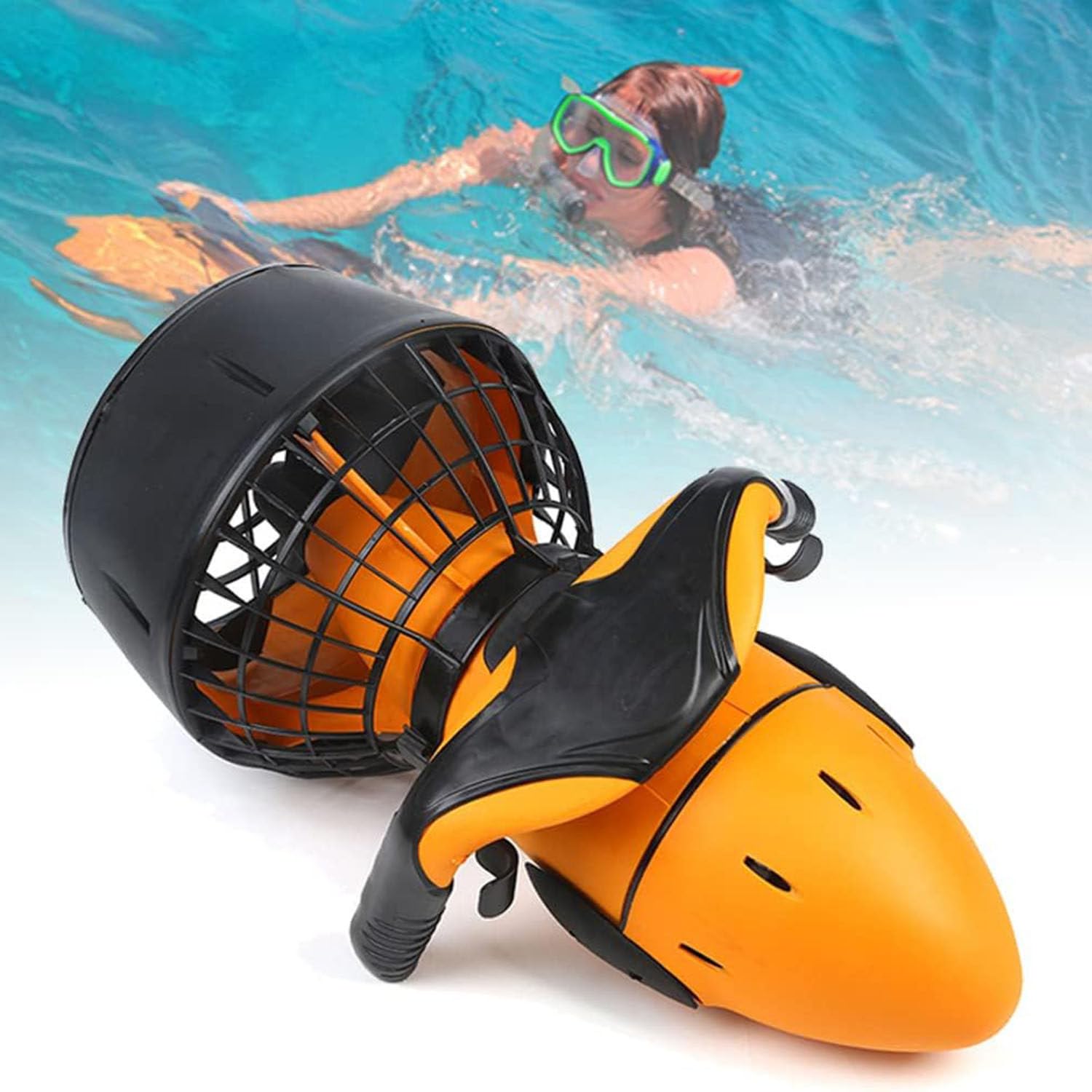 YXZYFPP Electric Underwater Scooter, 300W Dual Speed Propeller for Water Sports, Swimming, Diving, Snorkeling, and Sea Adventures (300w)