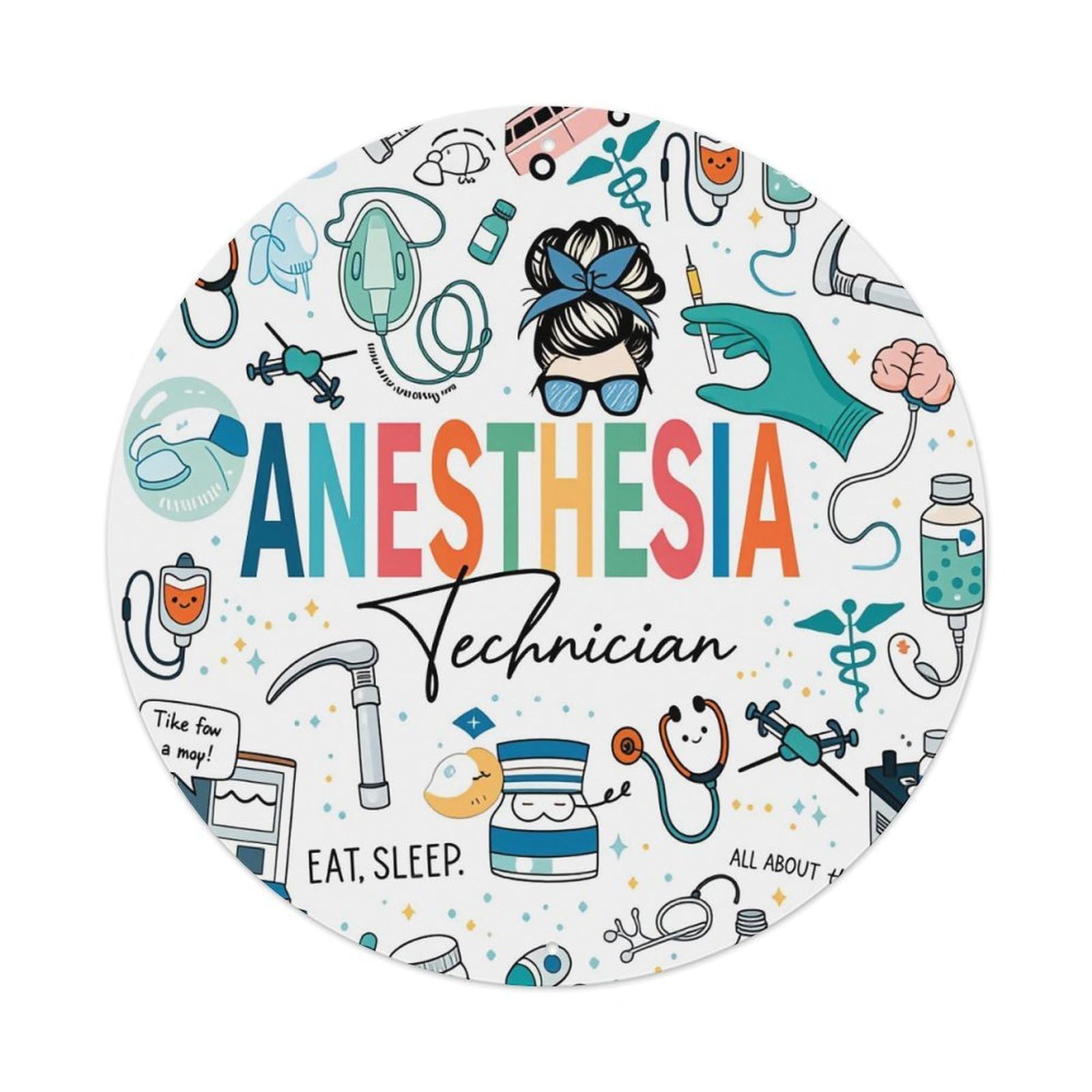Anesthesia Technician Medical Equipment Tools Metal Tin Sign Plaque