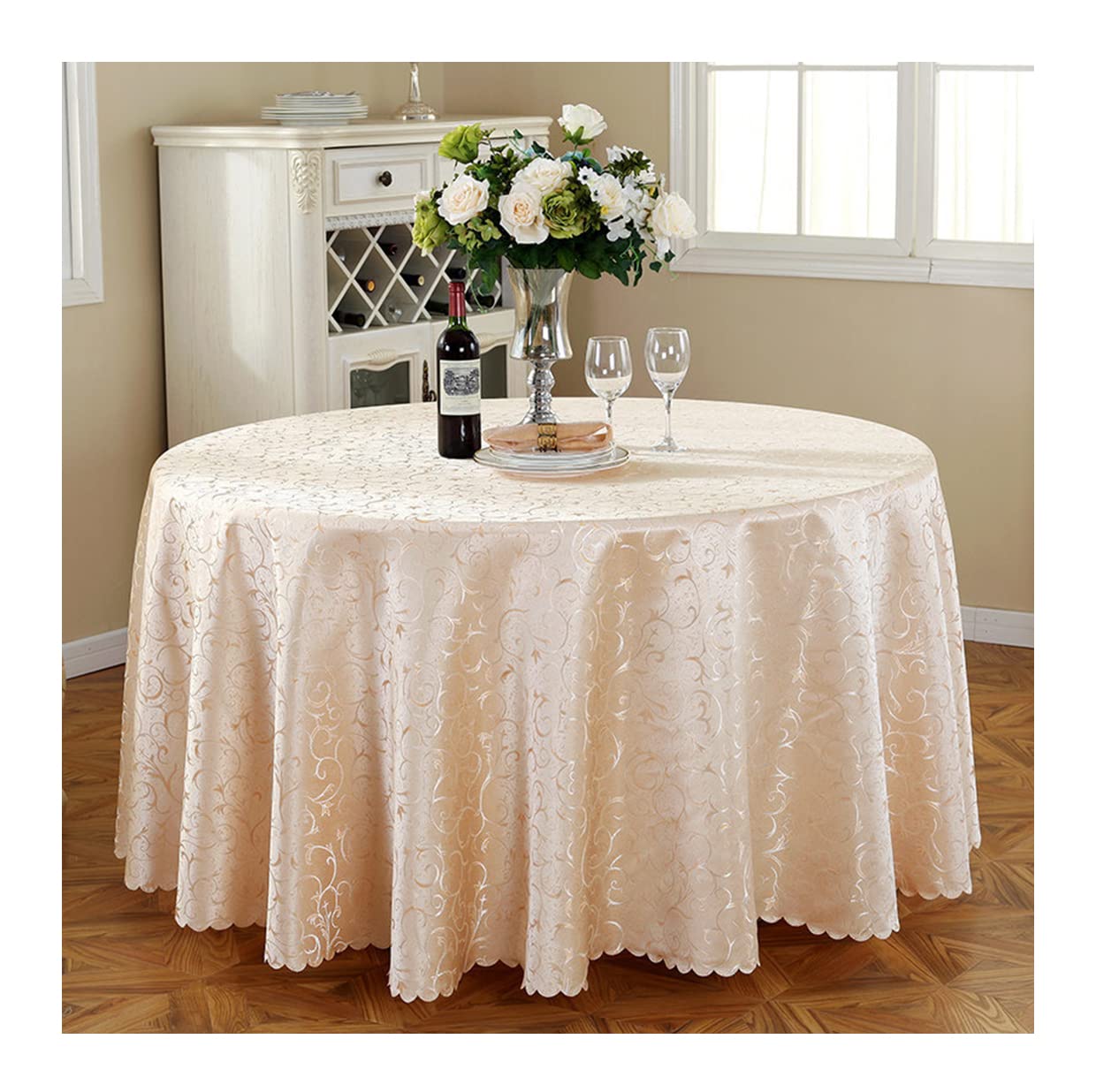 Elegante tovaglia rotonda per casa e hotel in tessuto di alta qualità, decorazione ideale per eventi, riunioni e occasioni speciali, elegante tovaglia per feste