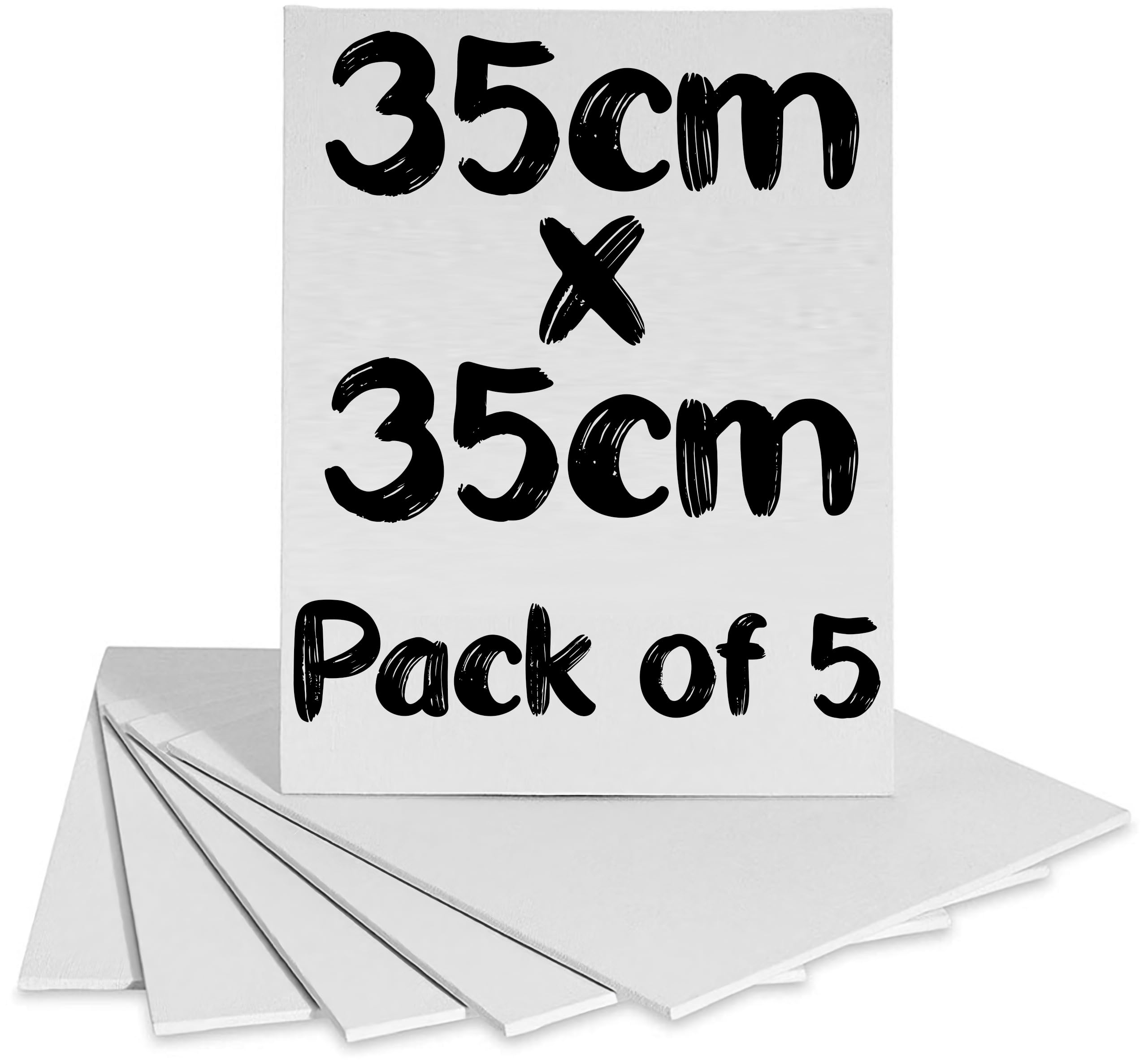 Pack of 5 35cm x 35cm Canvas Boards – Square Artist Painting Panels – Premium Triple Primed 100% Cotton Blank Canvas Board for Acrylic & Oil Paint – Acid-Free Art Canvases for Painting