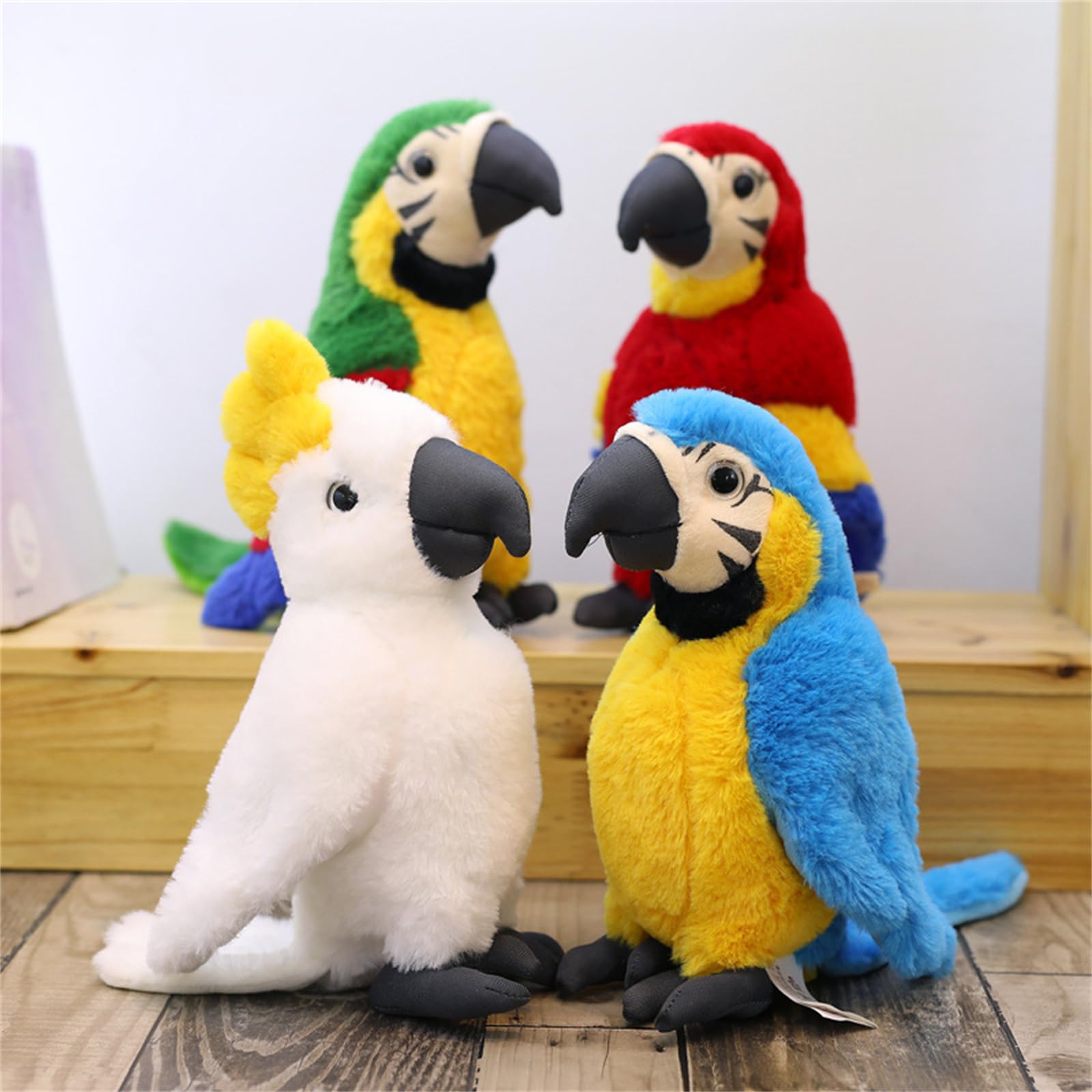 champracer Peluche a forma di pappagallo per bambini, morbido peluche per bambini, lunghezza 30 cm, blu, giallo, pappagallo, parrot, peluche per bambini, ragazze, ragazzi (30 cm, rosso)